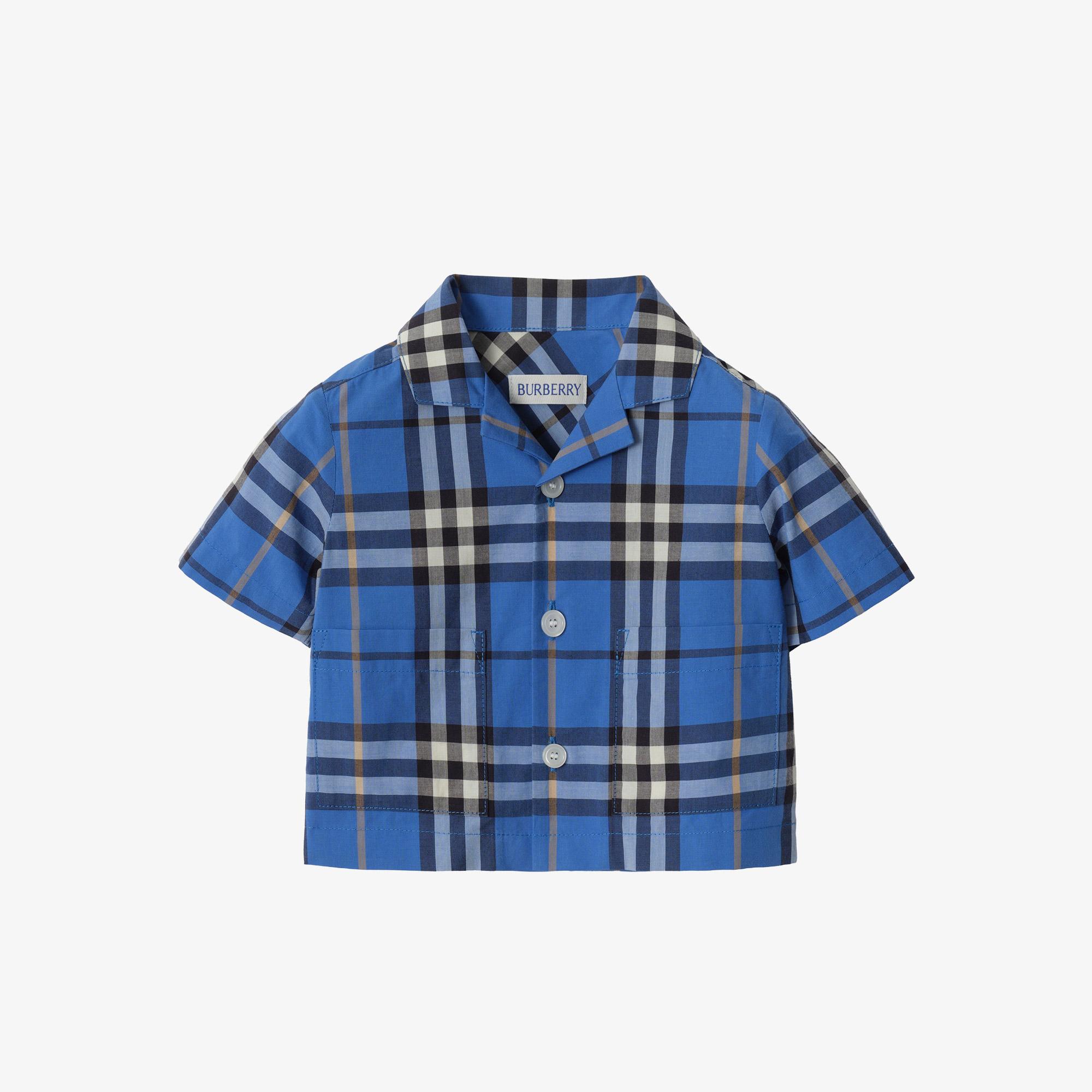 Burberry Check Cotton Çocuk Mavi Bebek Seti