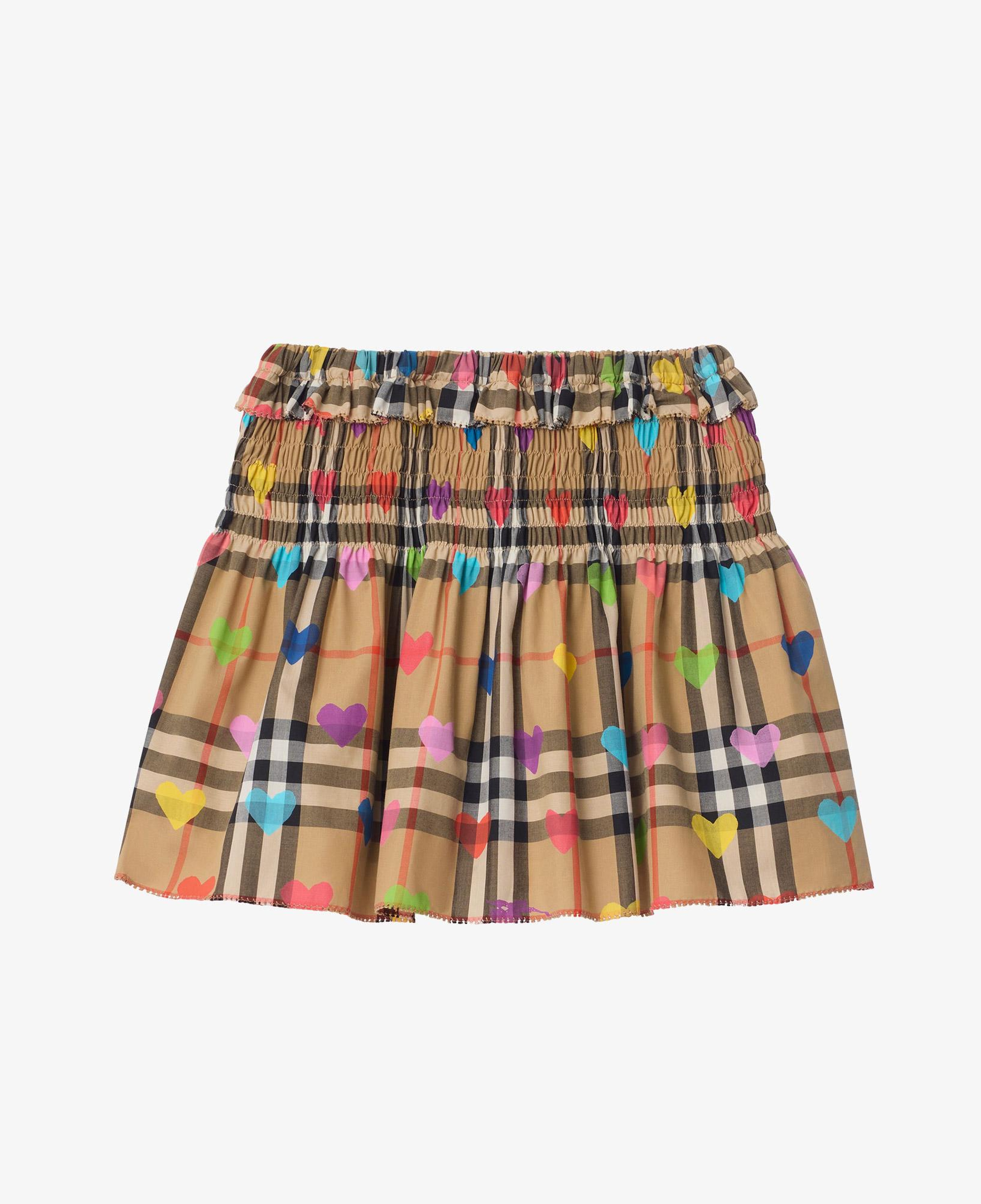 Burberry Heart Check Cotton Çocuk Bej Etek