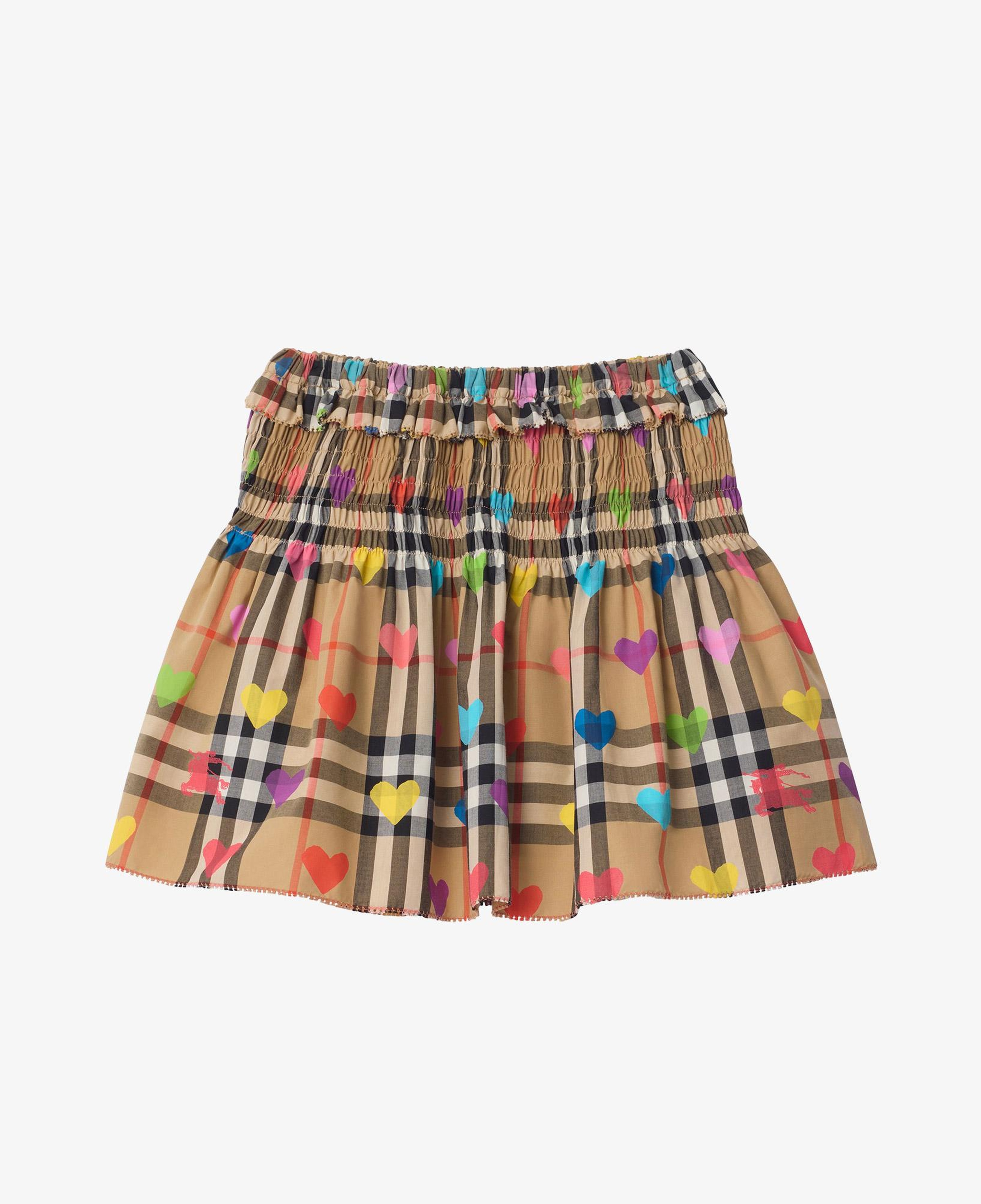 Burberry Heart Check Cotton Çocuk Bej Etek