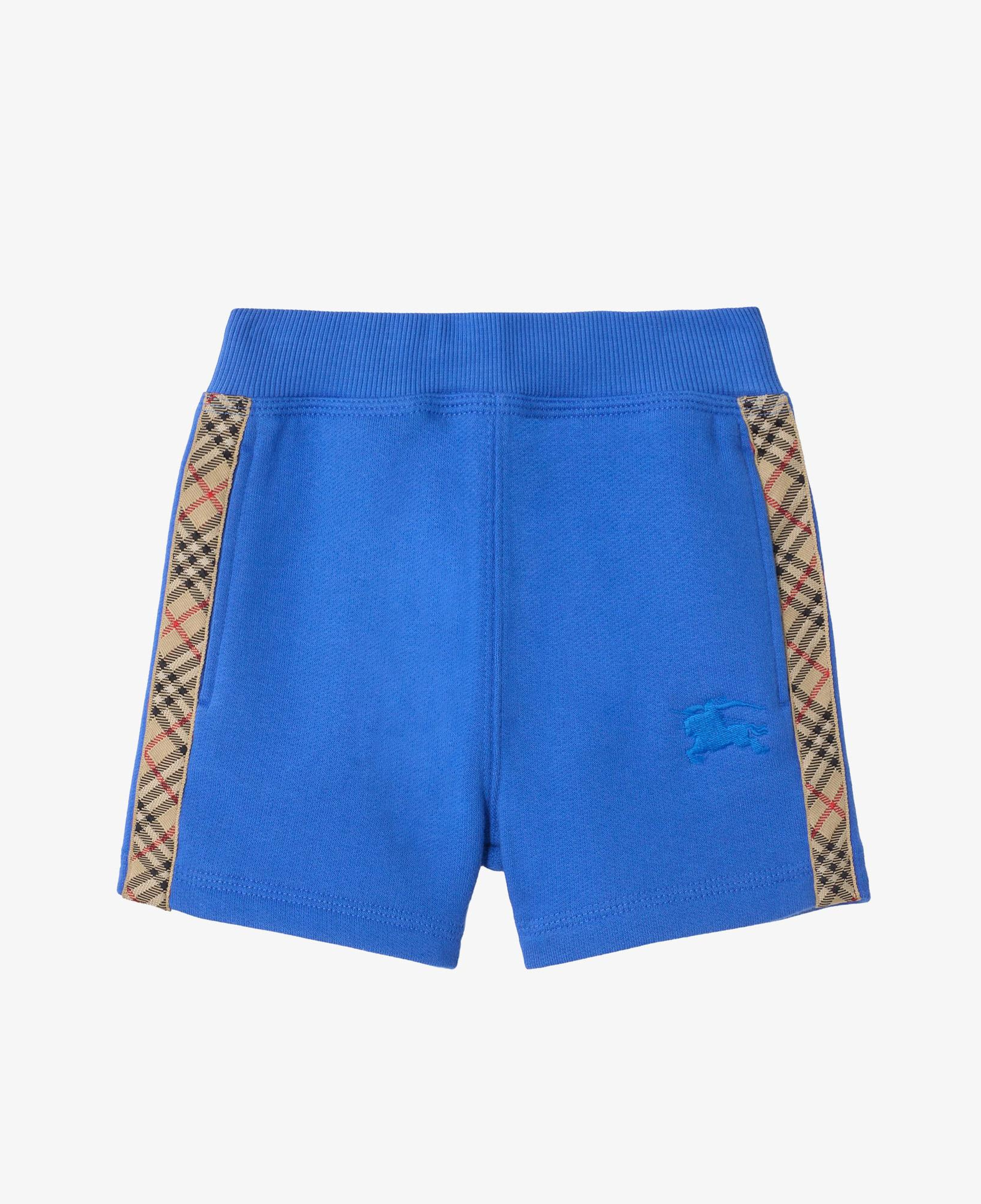 Burberry Check Trim Cotton Çocuk Mavi Şort