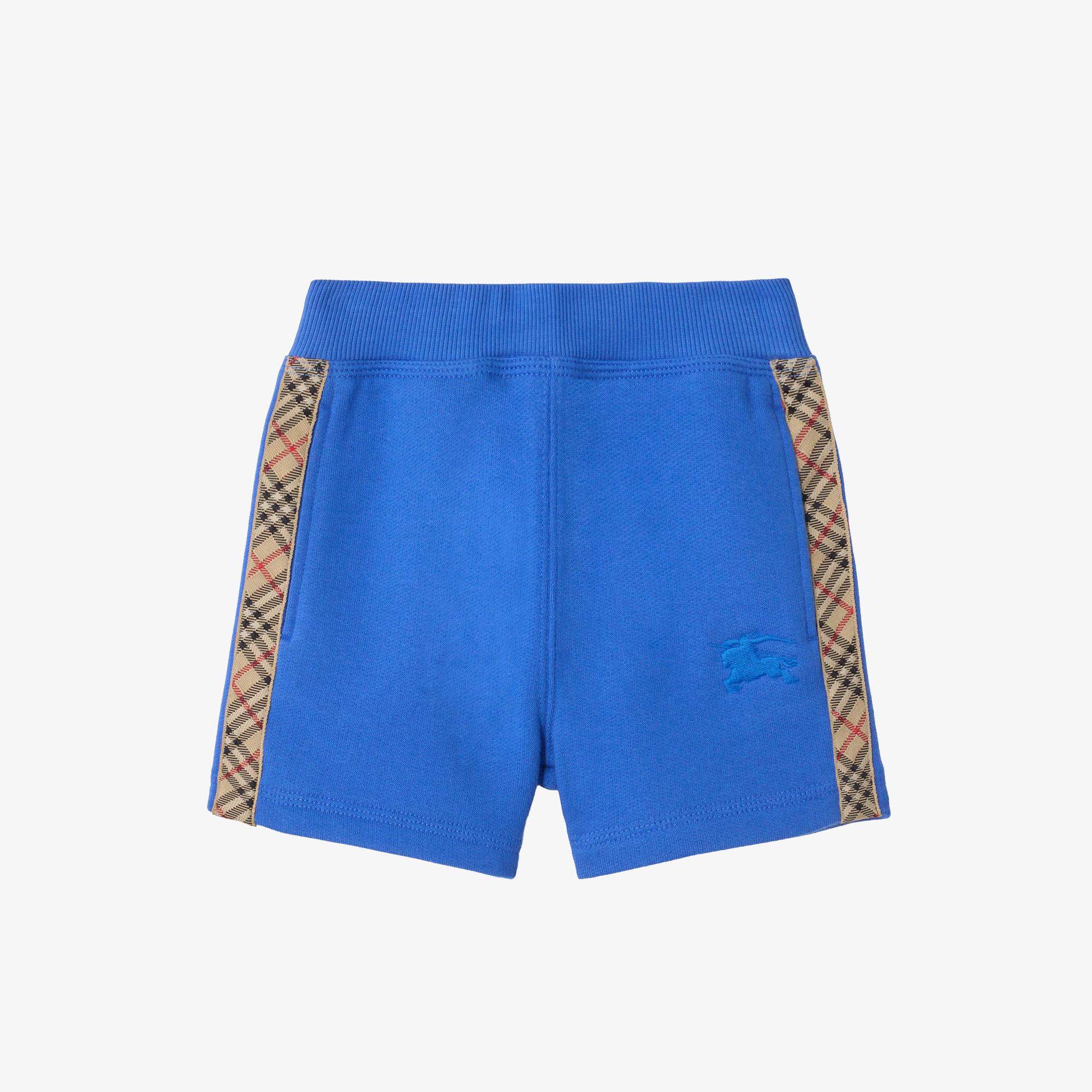Burberry Check Trim Cotton Çocuk Mavi Şort