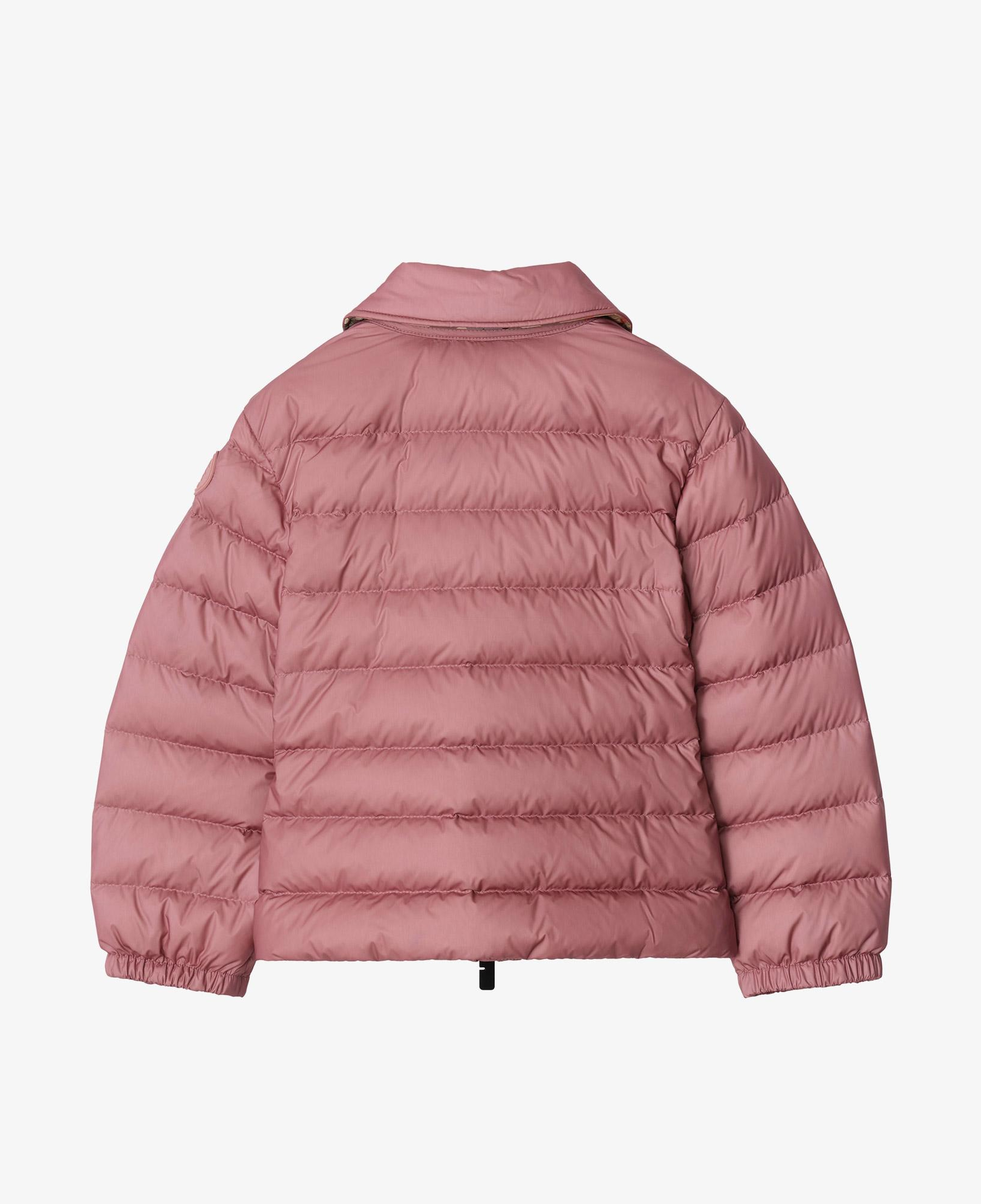 Burberry Checker-Tape Nylon Puffer Çocuk Pembe Mont