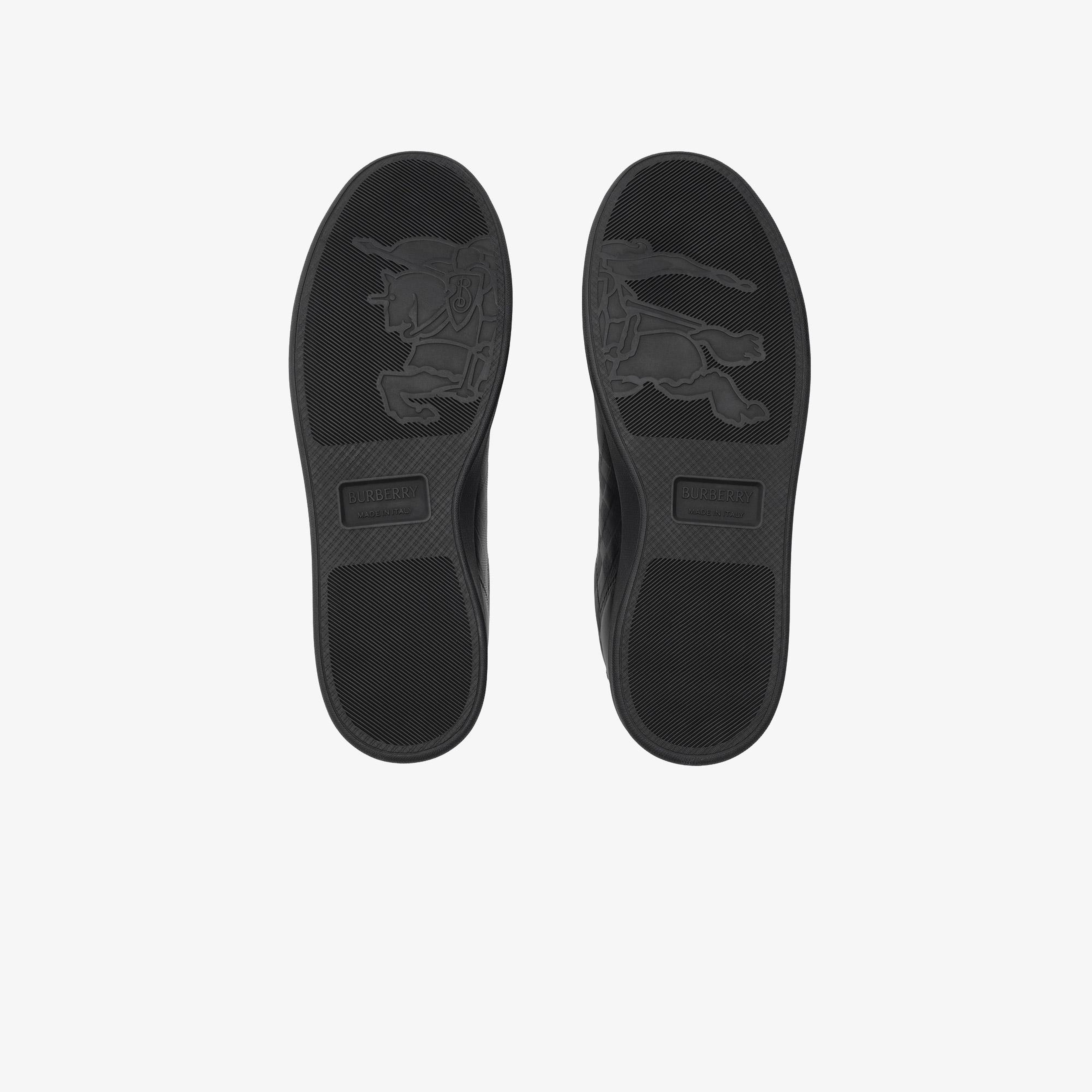 Burberry Embossed Check Leather Set Erkek Siyah Sneaker