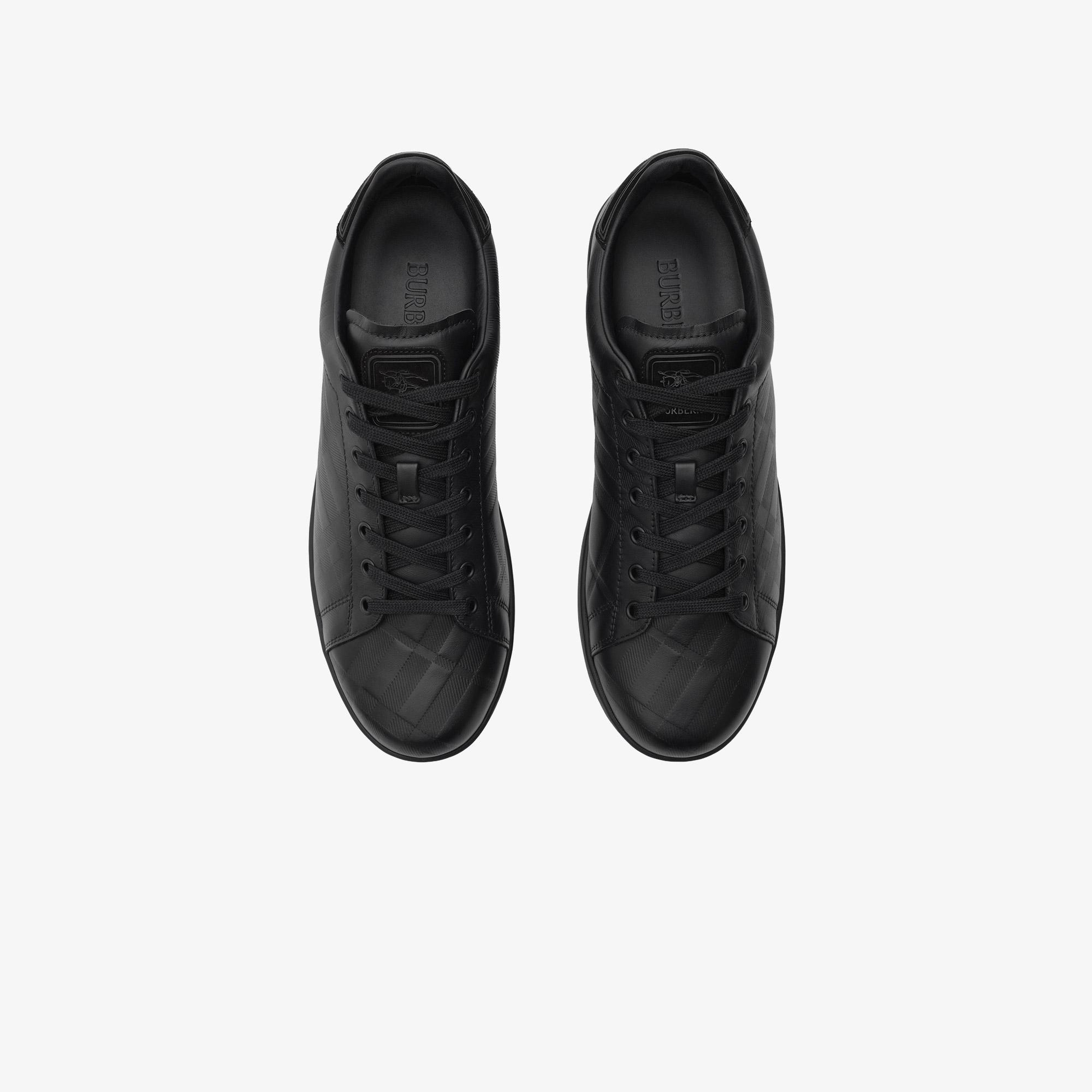 Burberry Embossed Check Leather Set Erkek Siyah Sneaker