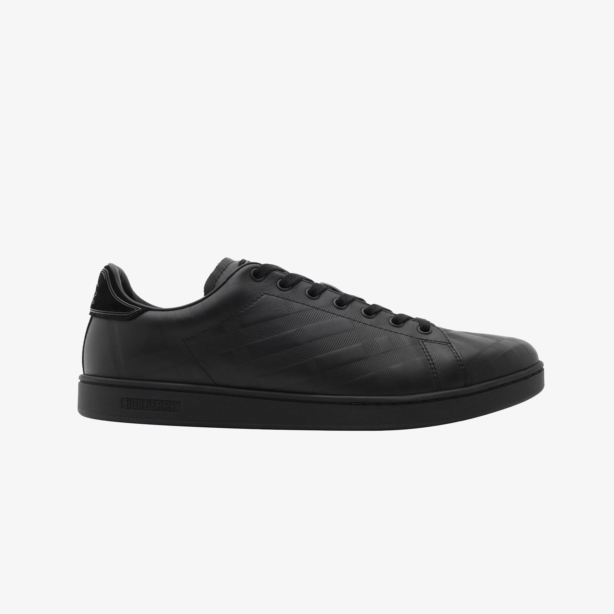 Burberry Embossed Check Leather Set Erkek Siyah Sneaker