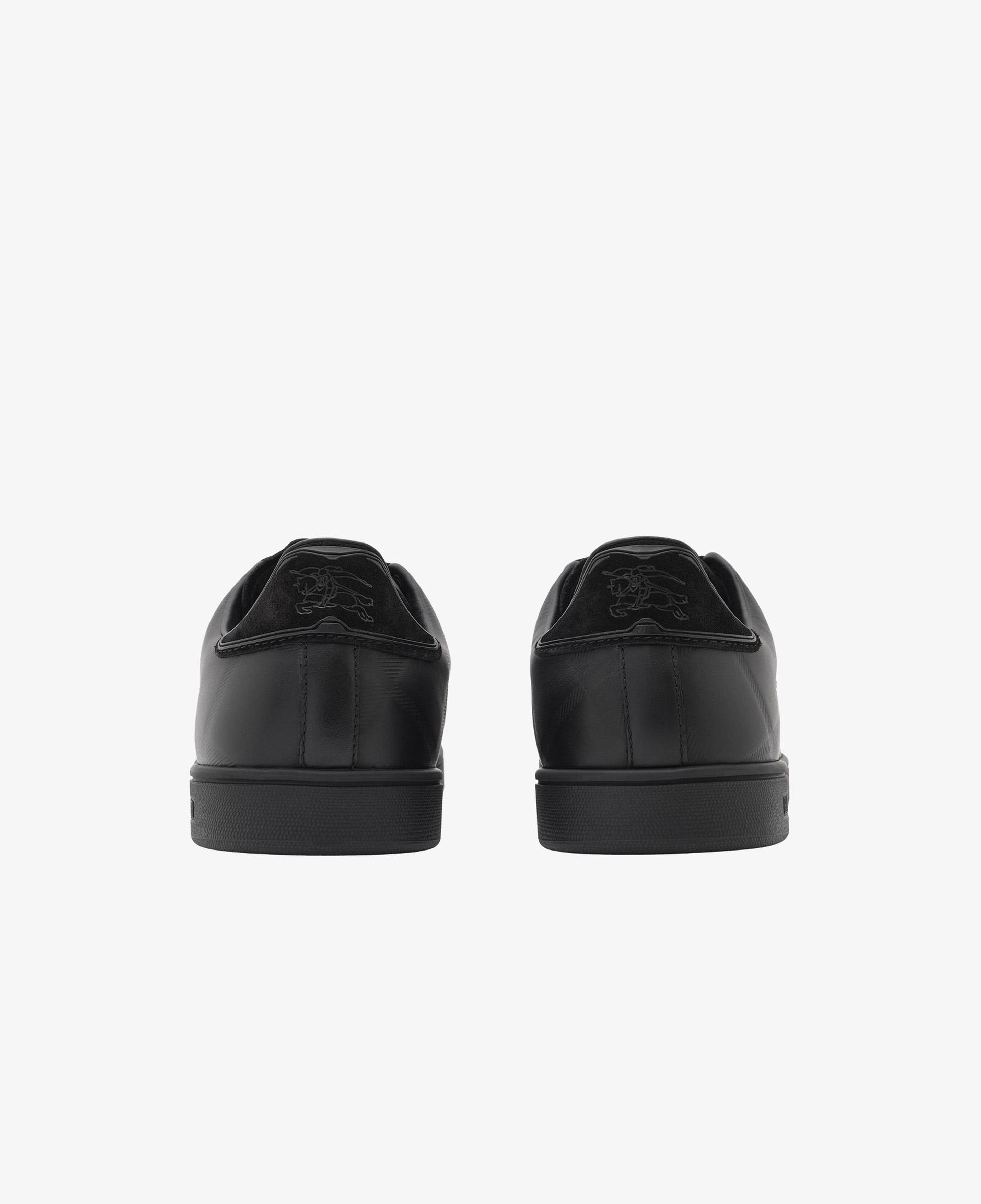 Burberry Embossed Check Leather Set Erkek Siyah Sneaker