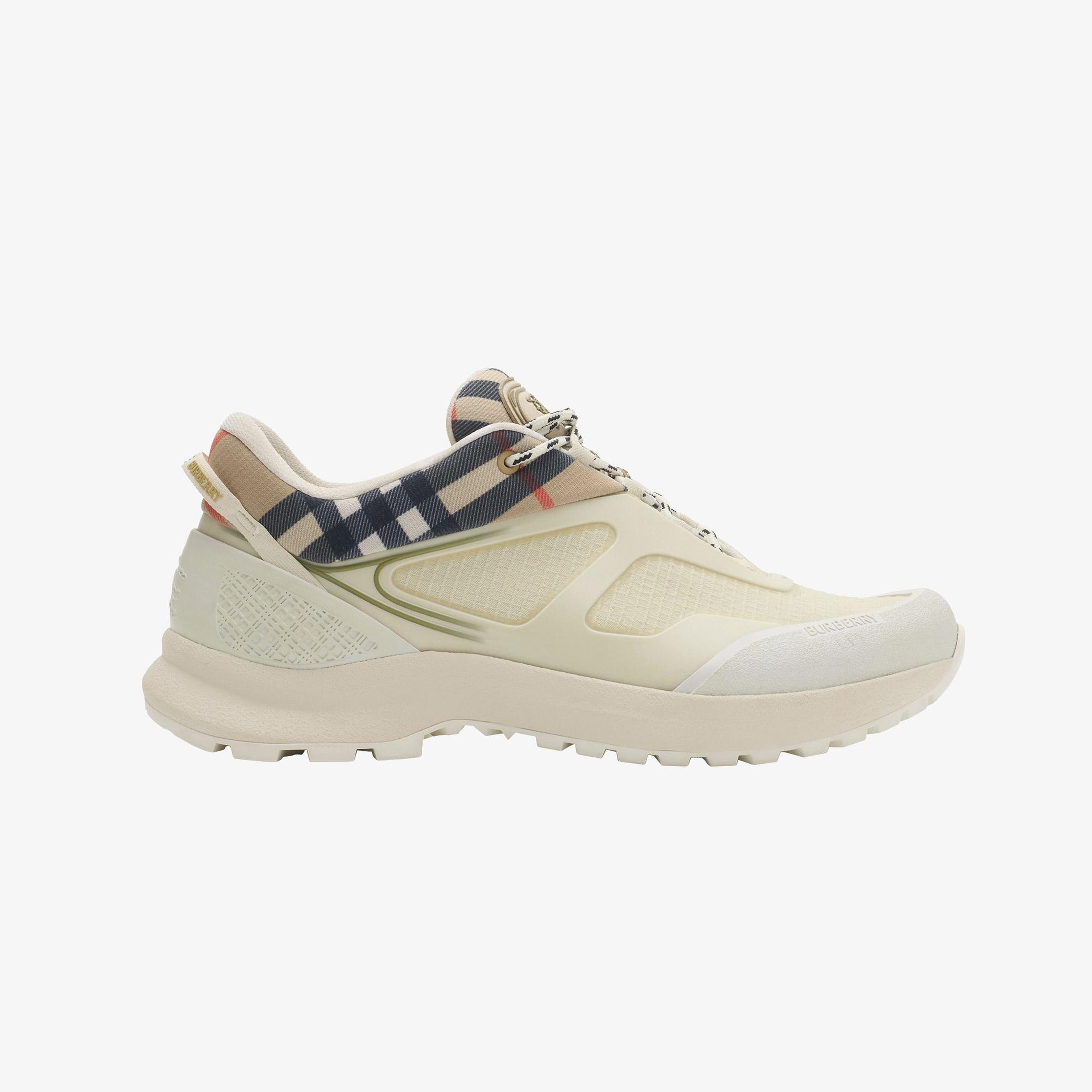Burberry Check And Mesh Discover Erkek Krem Sneaker