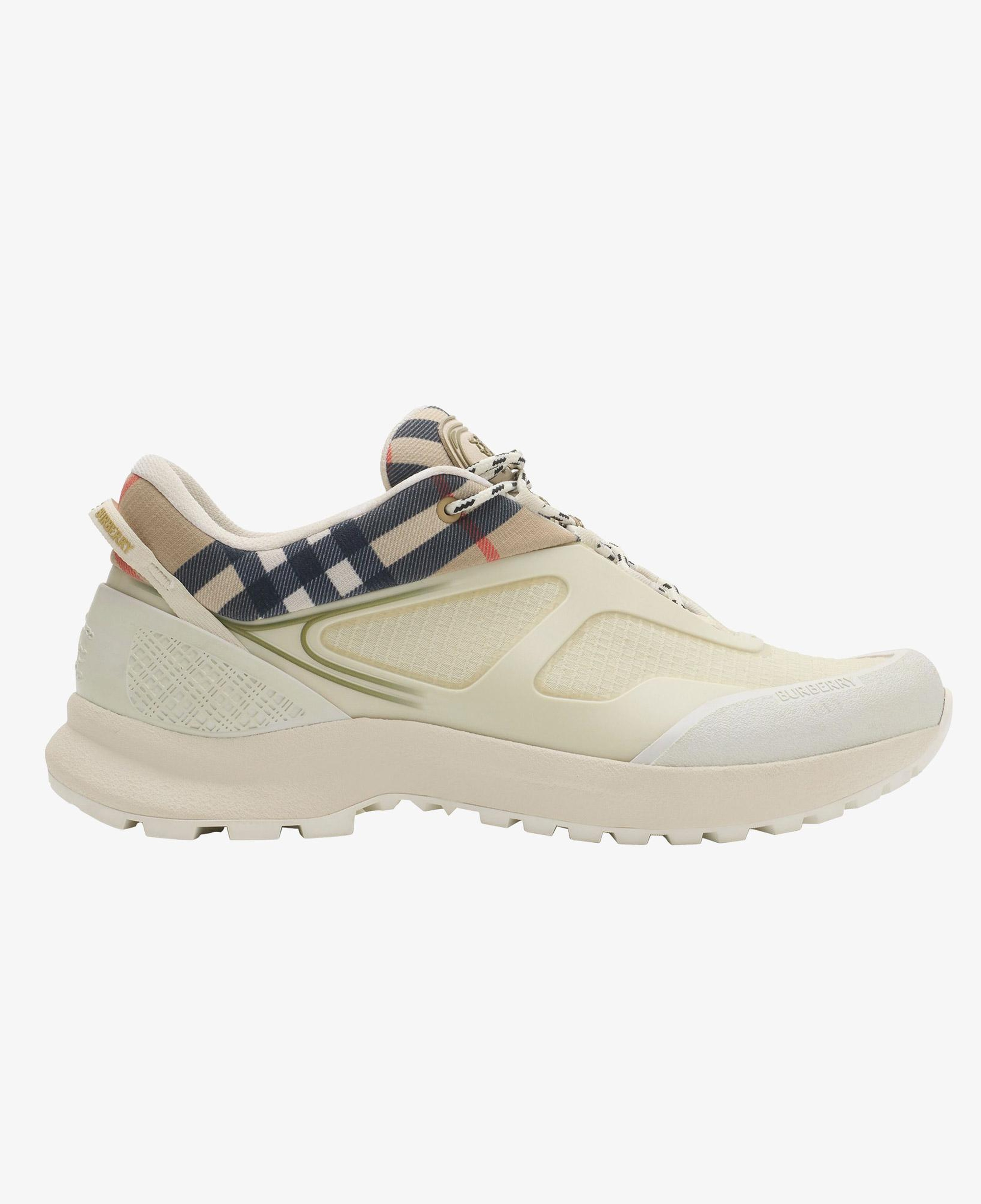 Burberry Check And Mesh Discover Erkek Krem Sneaker