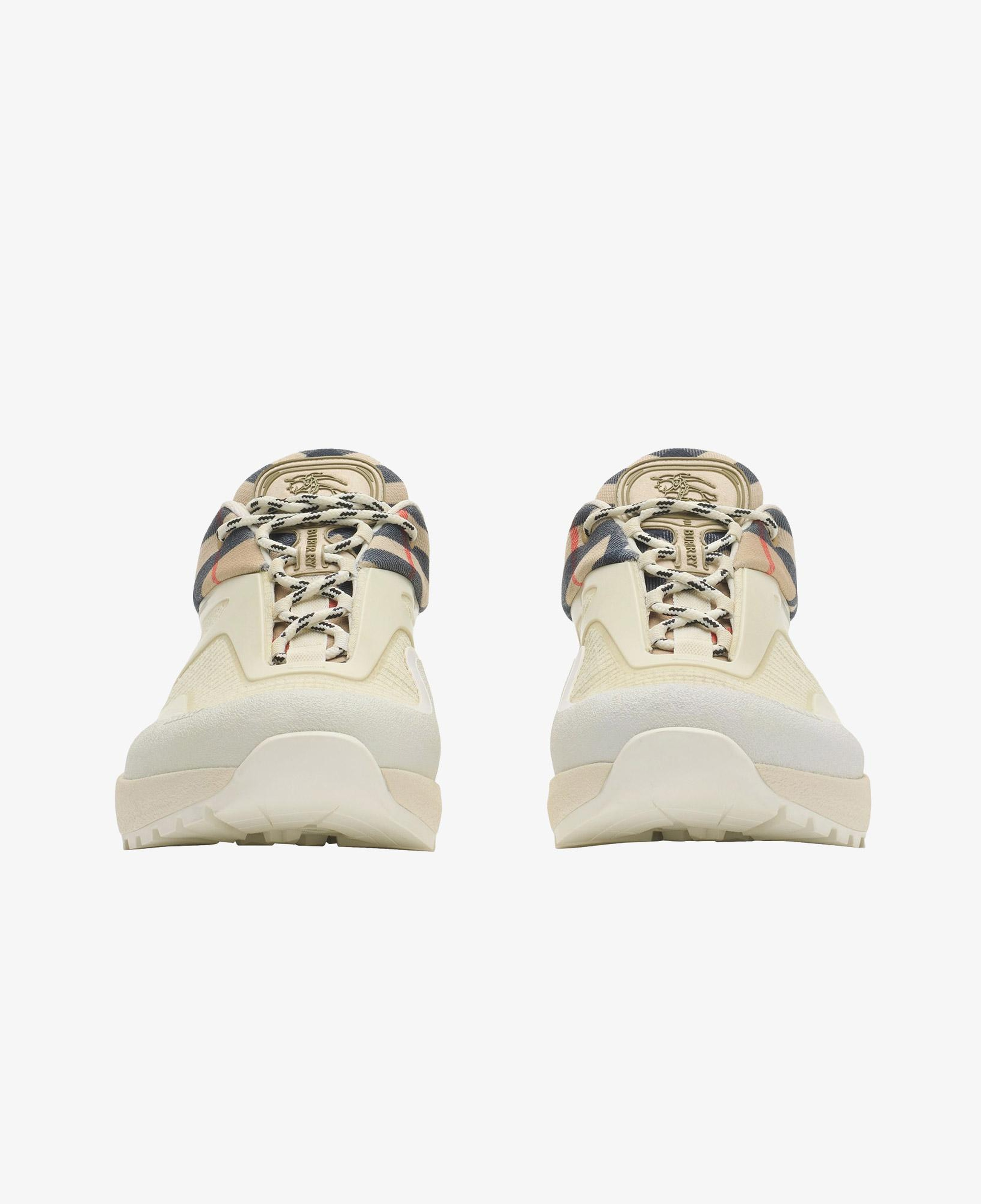 Burberry Check And Mesh Discover Erkek Krem Sneaker
