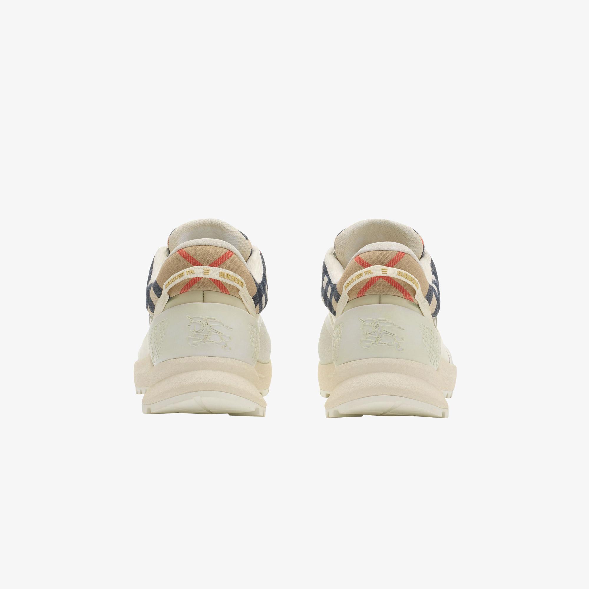 Burberry Check And Mesh Discover Erkek Krem Sneaker