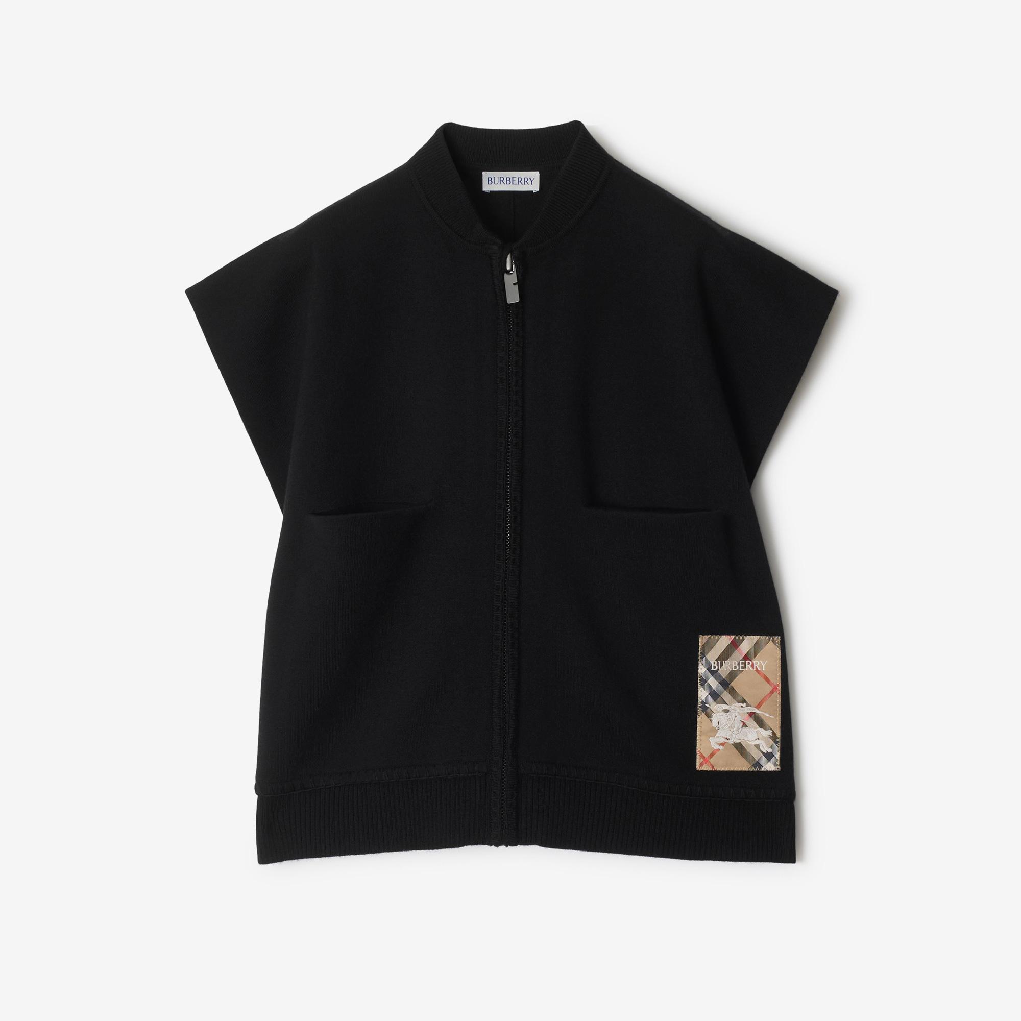 Burberry Blanket Label Wool Blend Çocuk Siyah Yelek