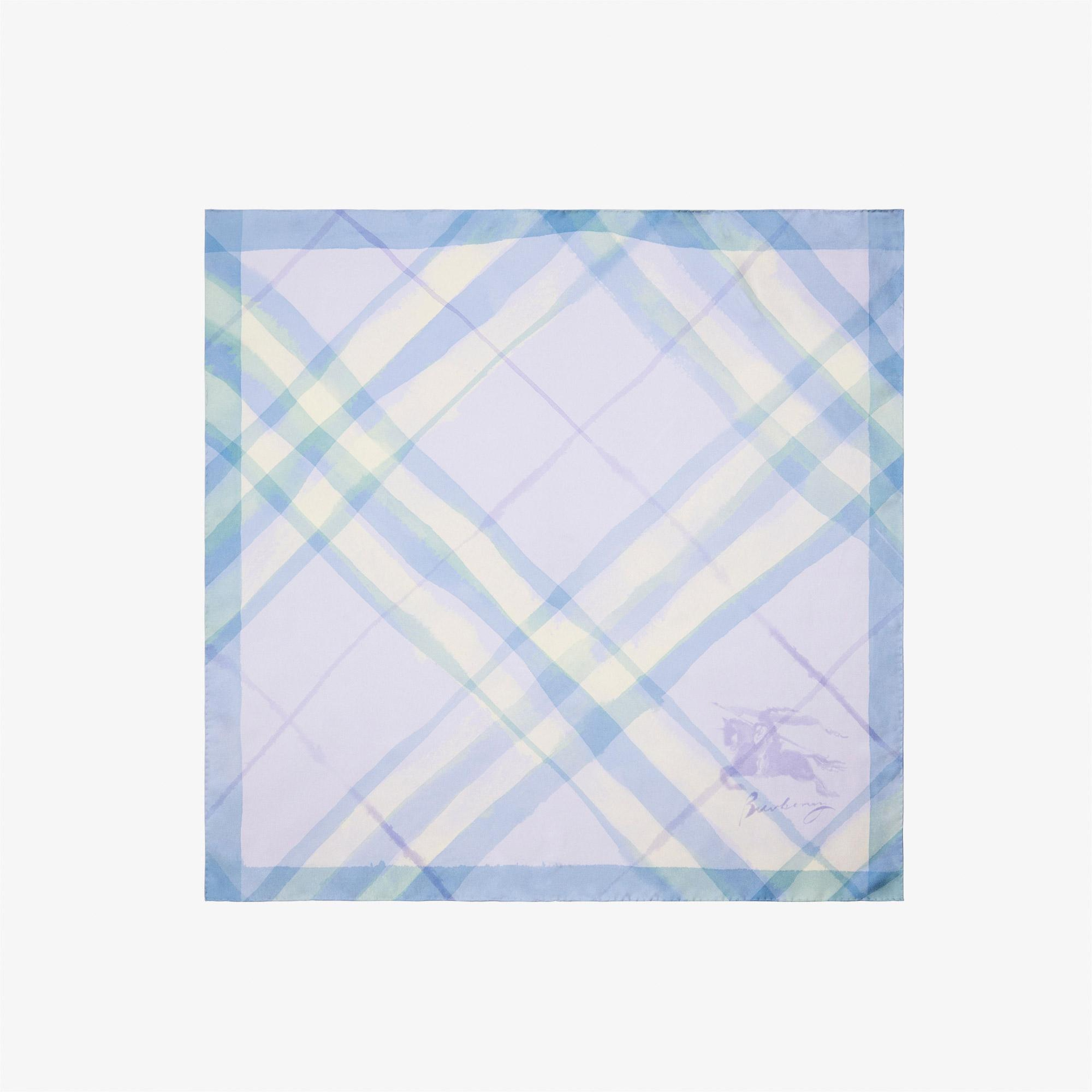 Burberry 90X90 Check Kadın Mor Eşarp