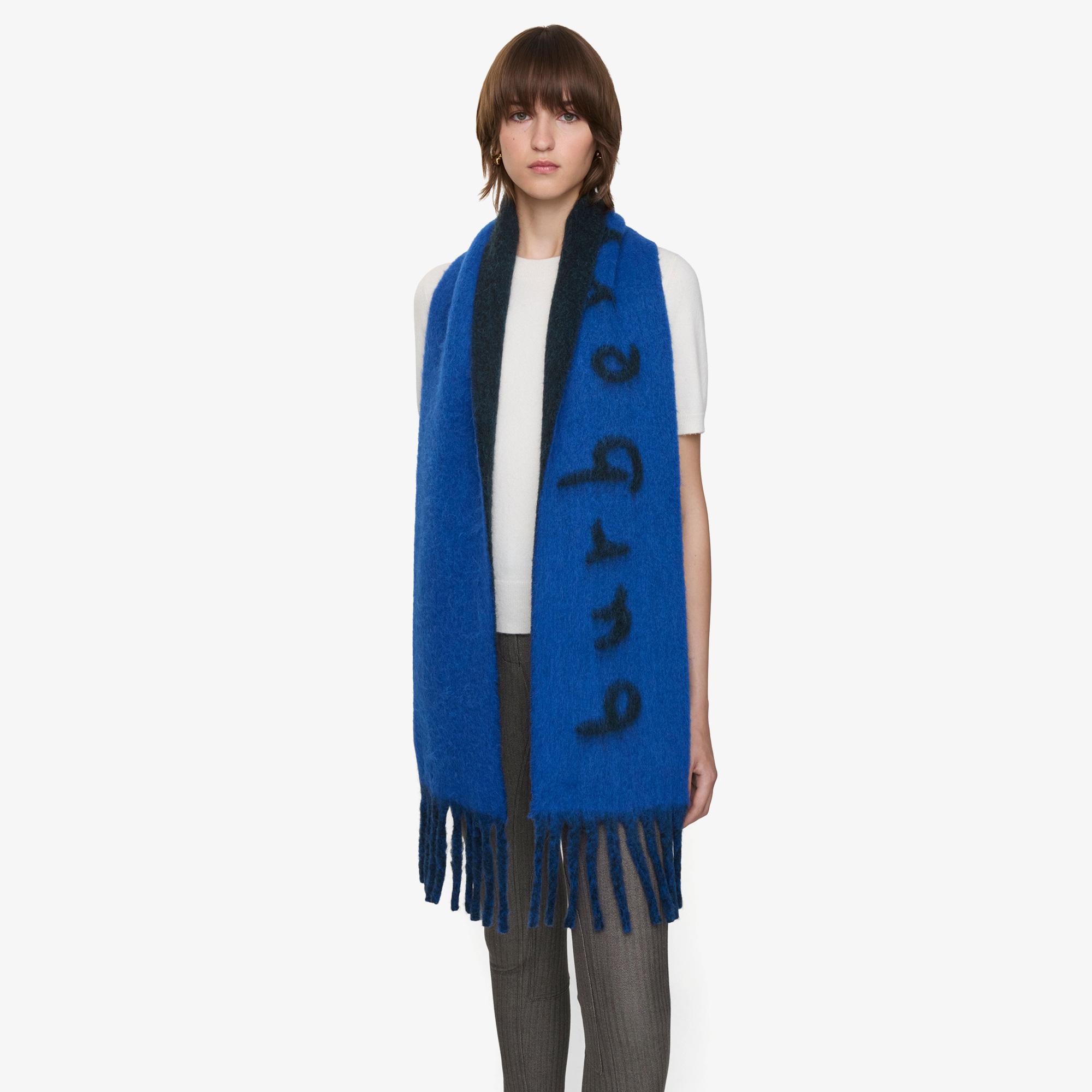 Burberry Text Jacquard Kadın Mavi Atkı