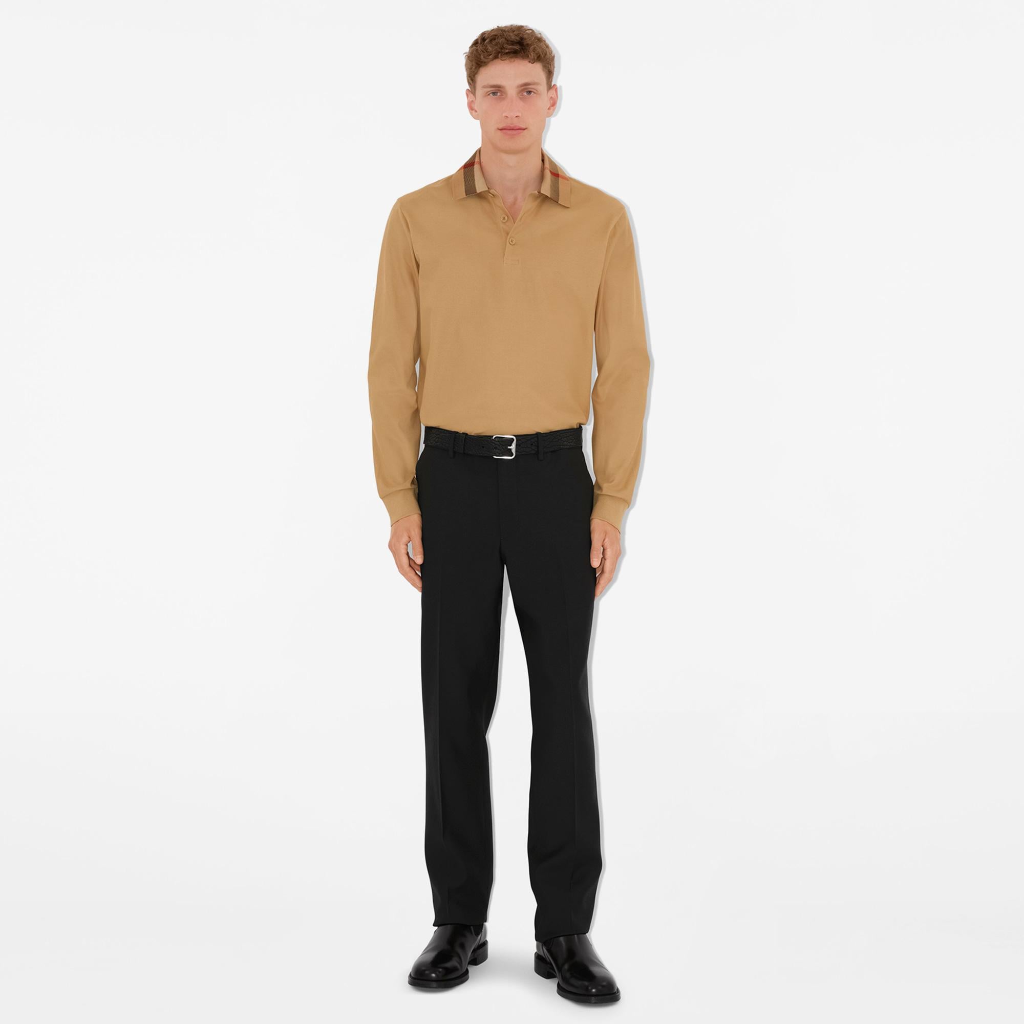 Burberry Pamuklu Erkek Bej Polo