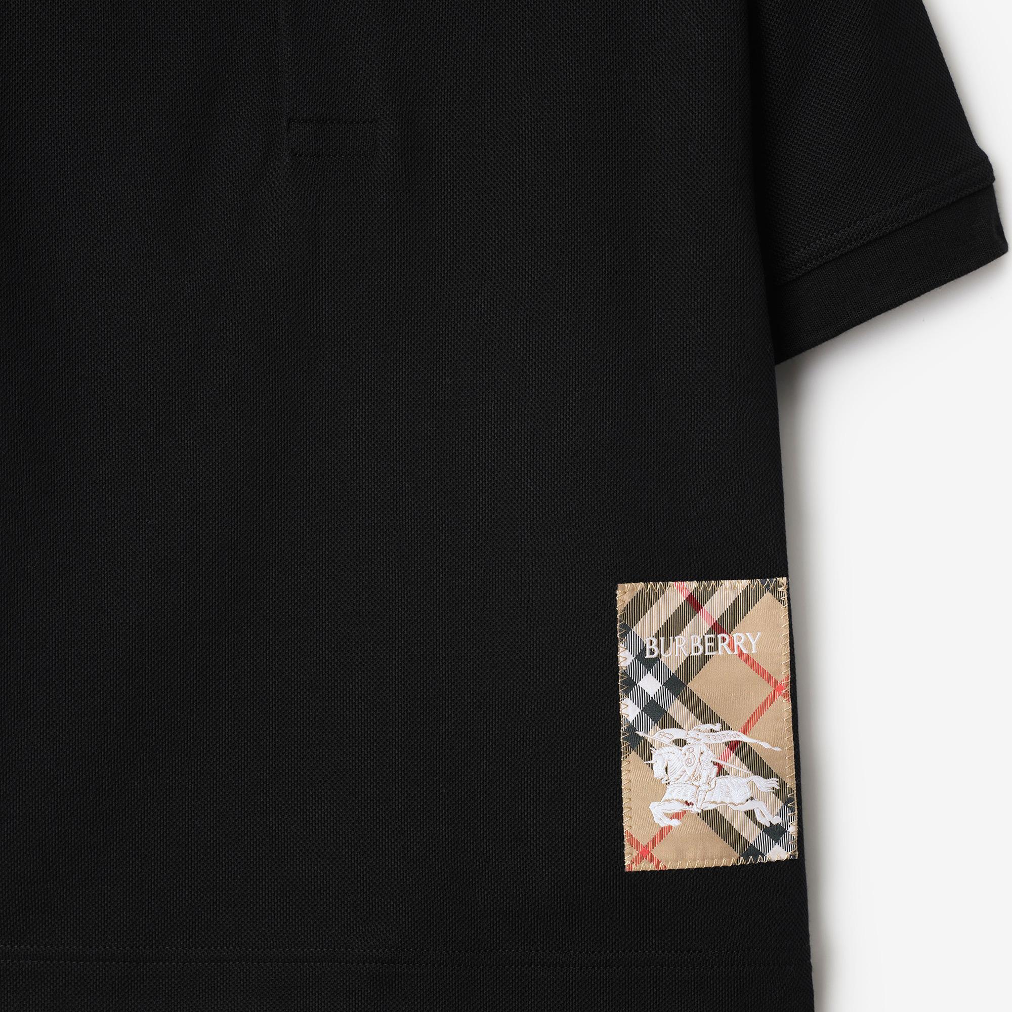 Burberry Johane Label Cotton Çocuk Siyah Polo