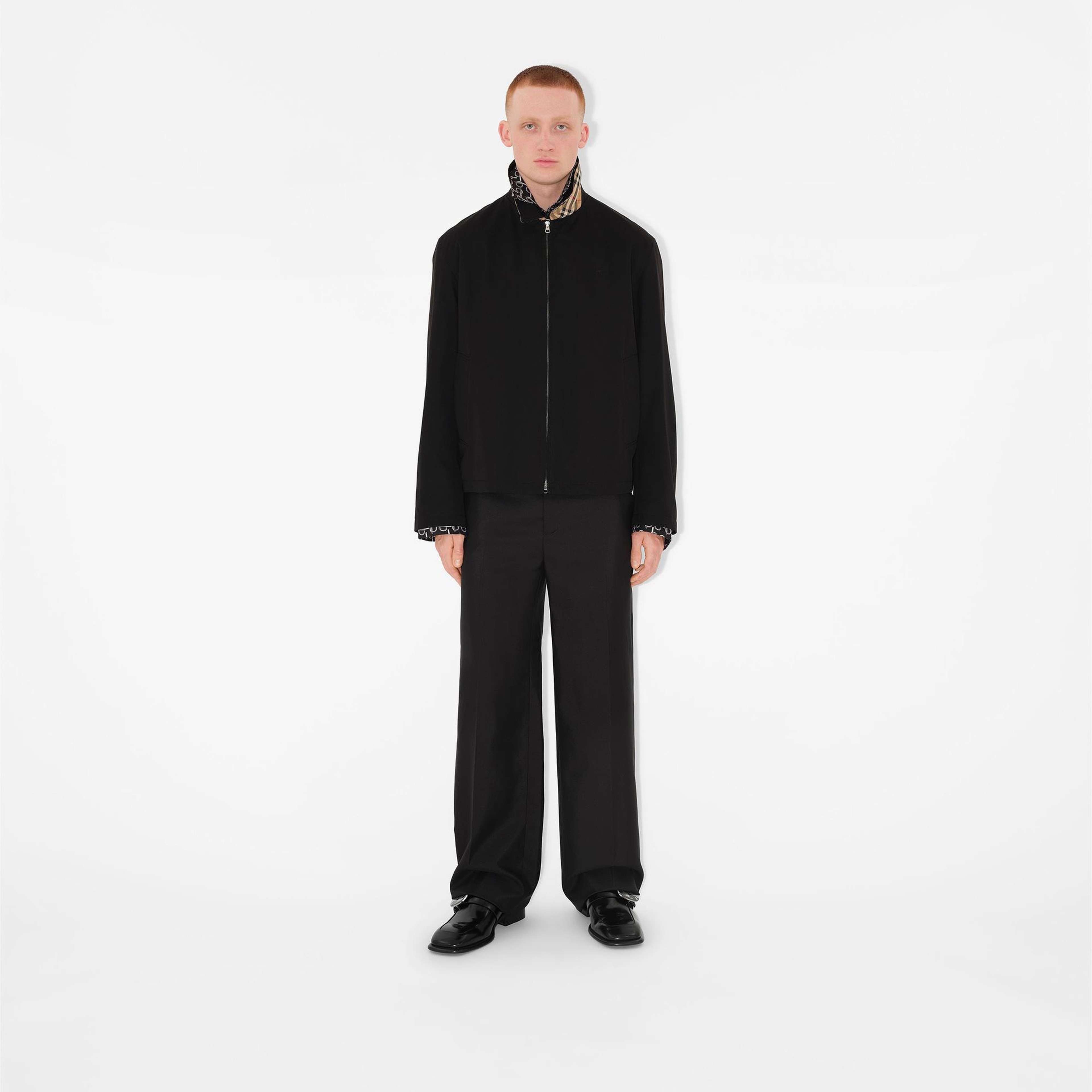 Burberry Gabardine Harrington Erkek Siyah Ceket