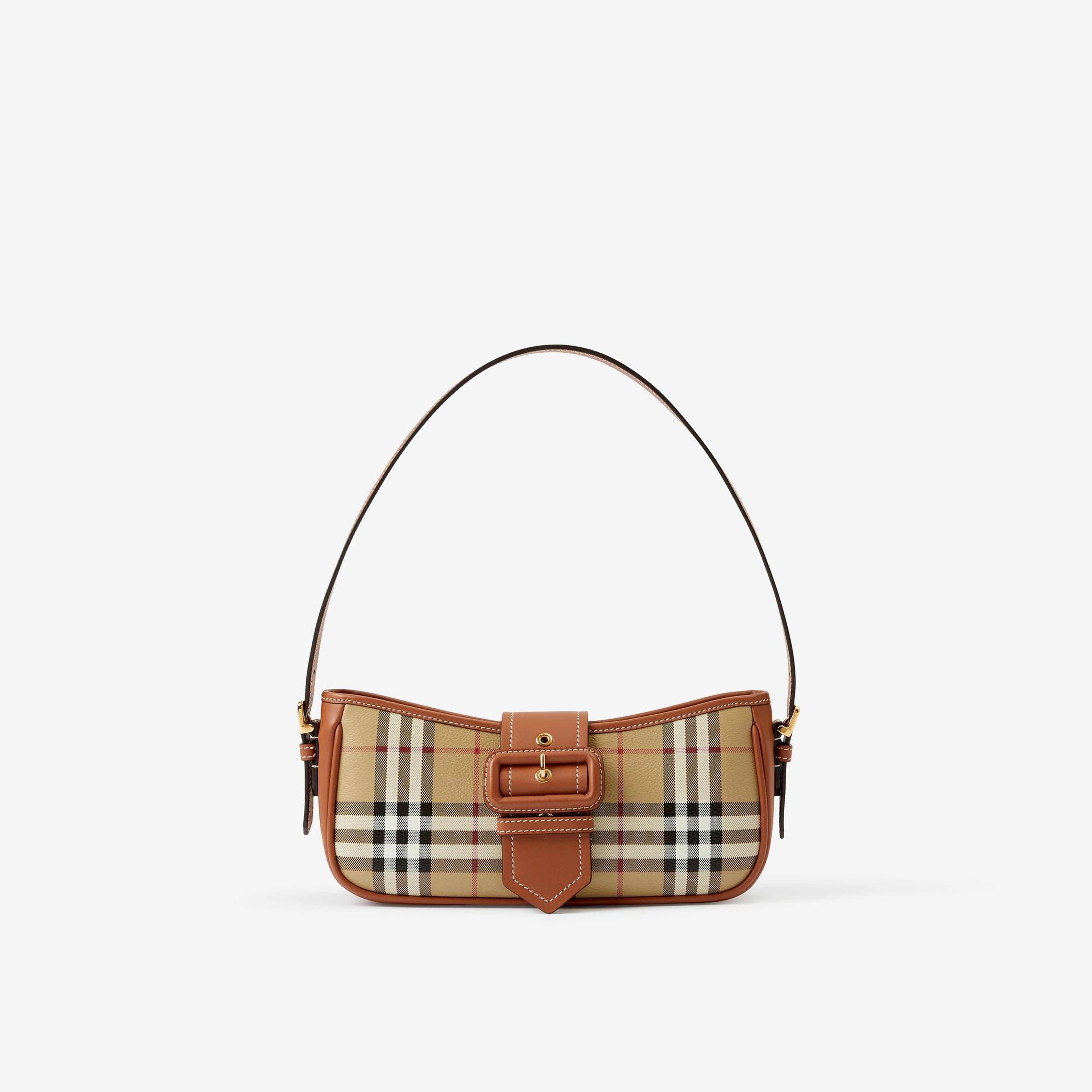 Burberry Check Sling Kadın Kahverengi Omuz Çantası