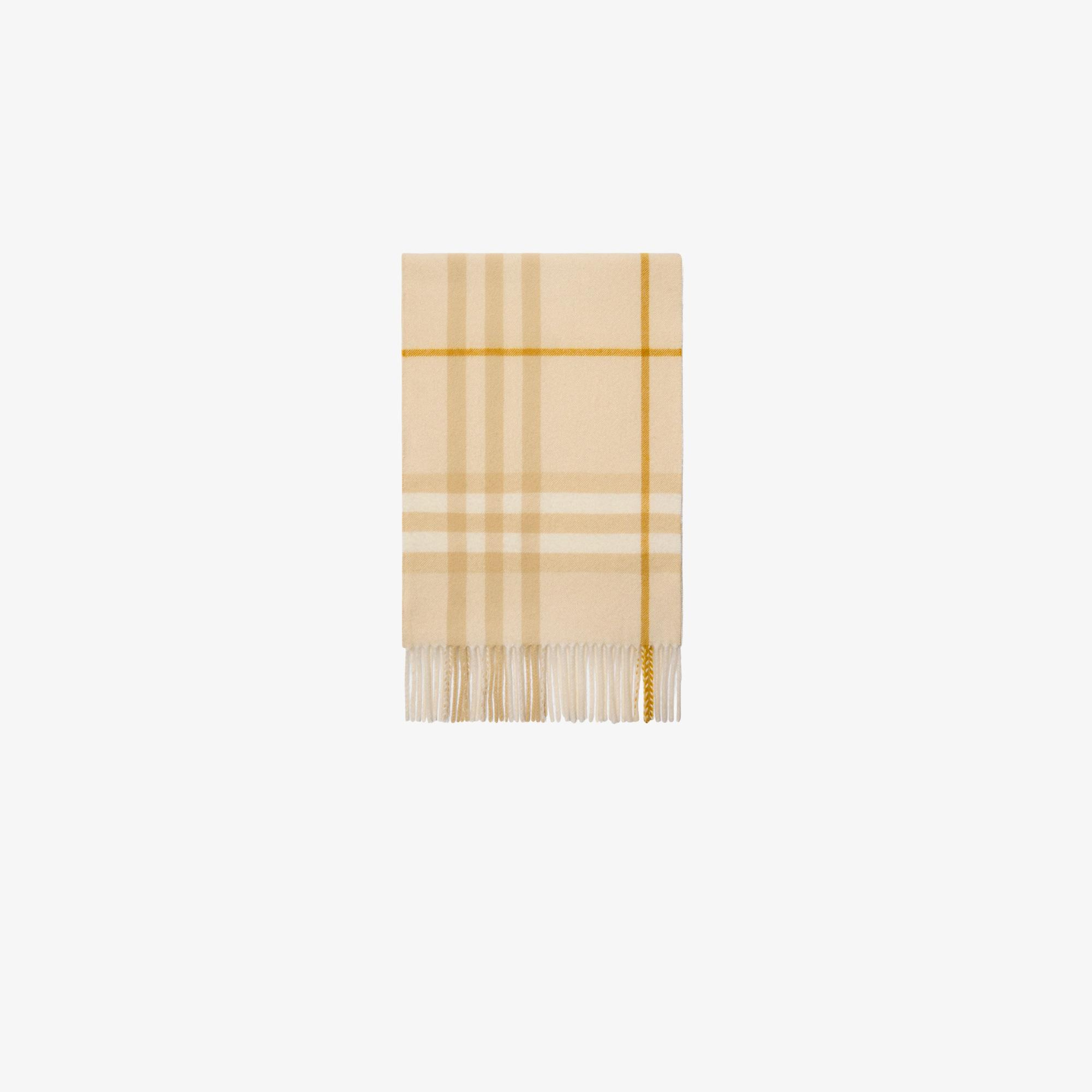 Burberry Giant Check Cashmere Kadın Krem Atkı