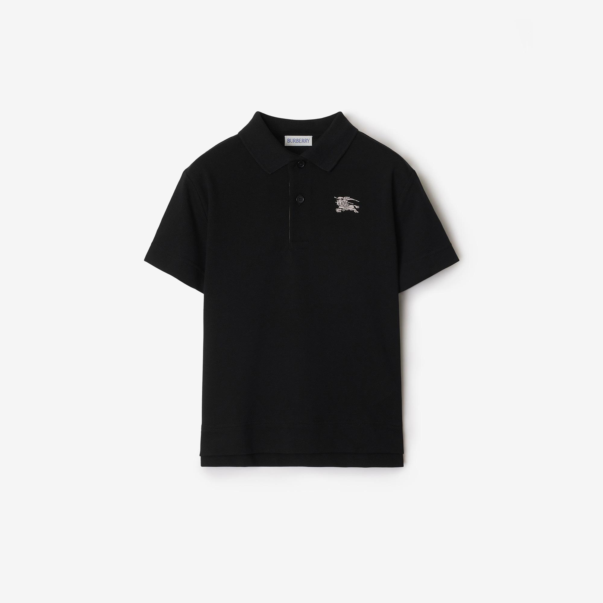 Burberry Johane Cotton Çocuk Siyah Polo