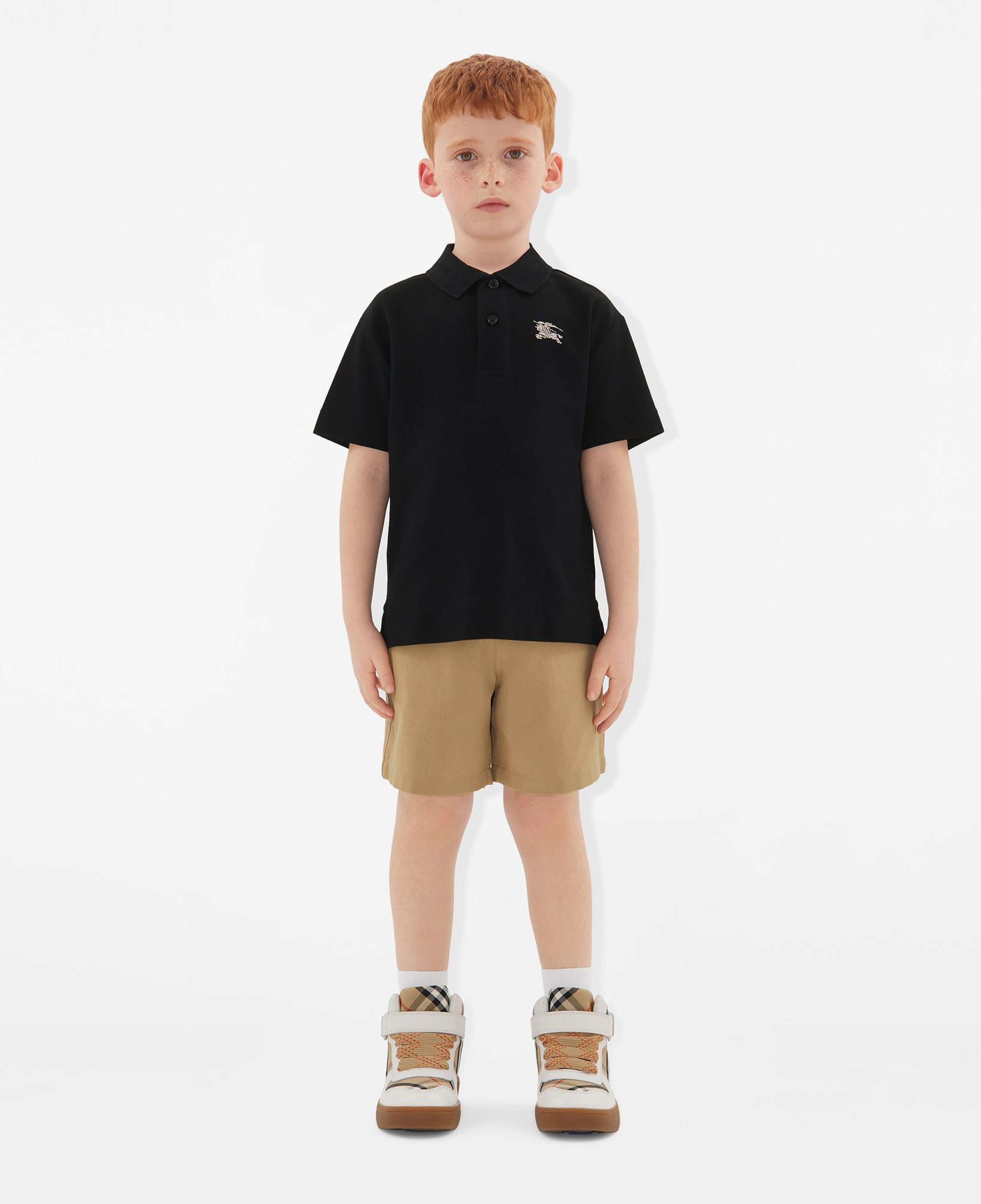 Burberry Johane Cotton Çocuk Siyah Polo