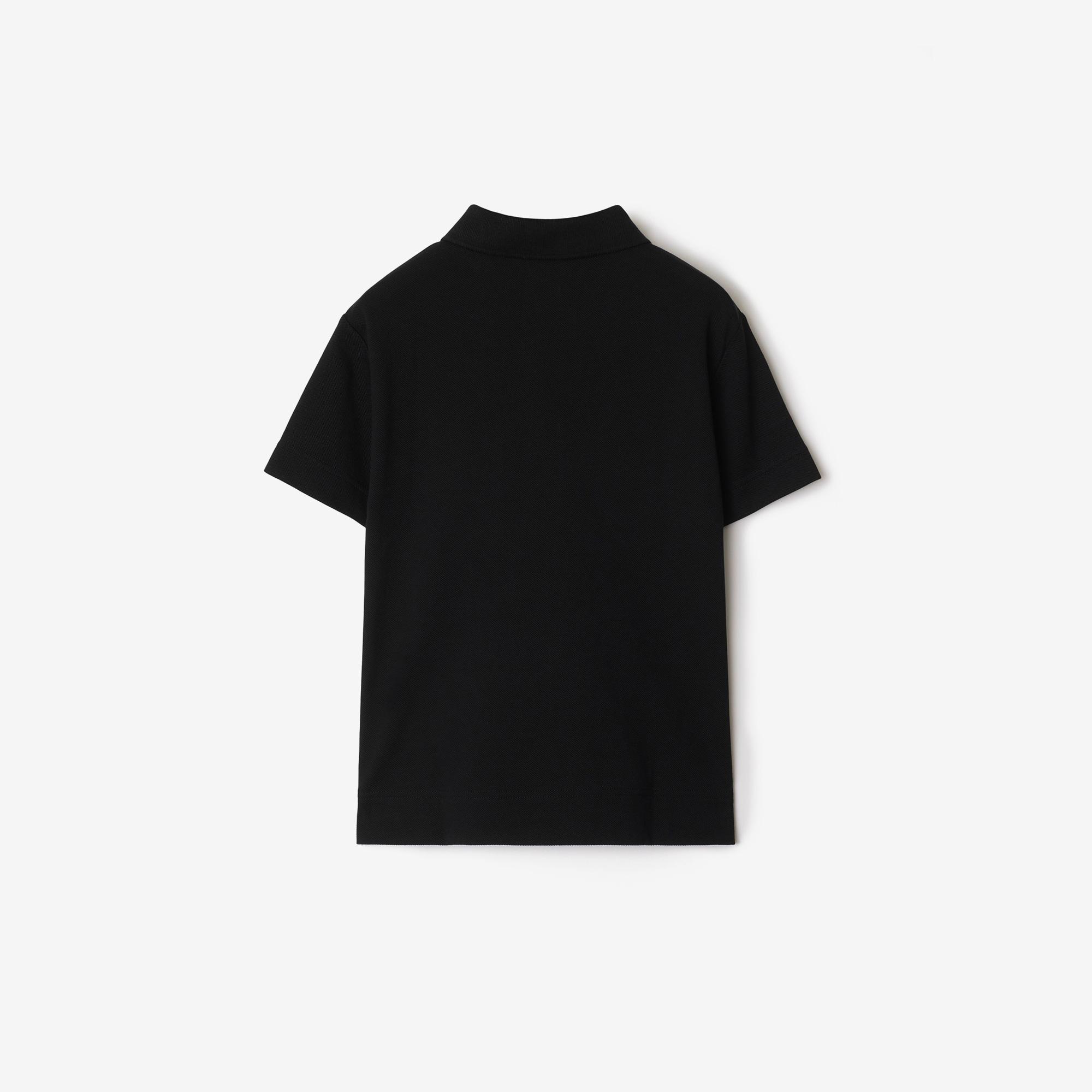 Burberry Johane Cotton Çocuk Siyah Polo