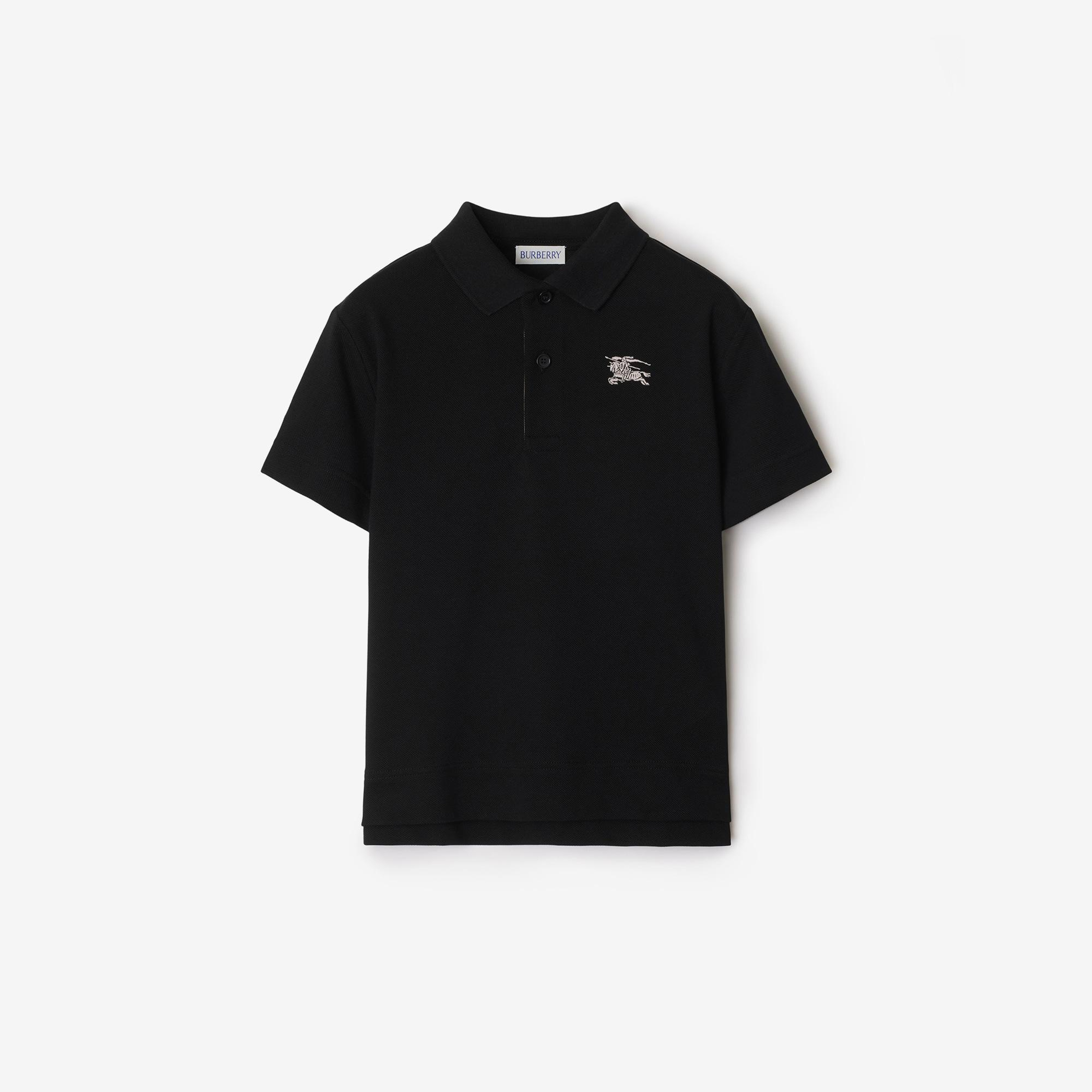 Burberry Johane Cotton Çocuk Siyah Polo