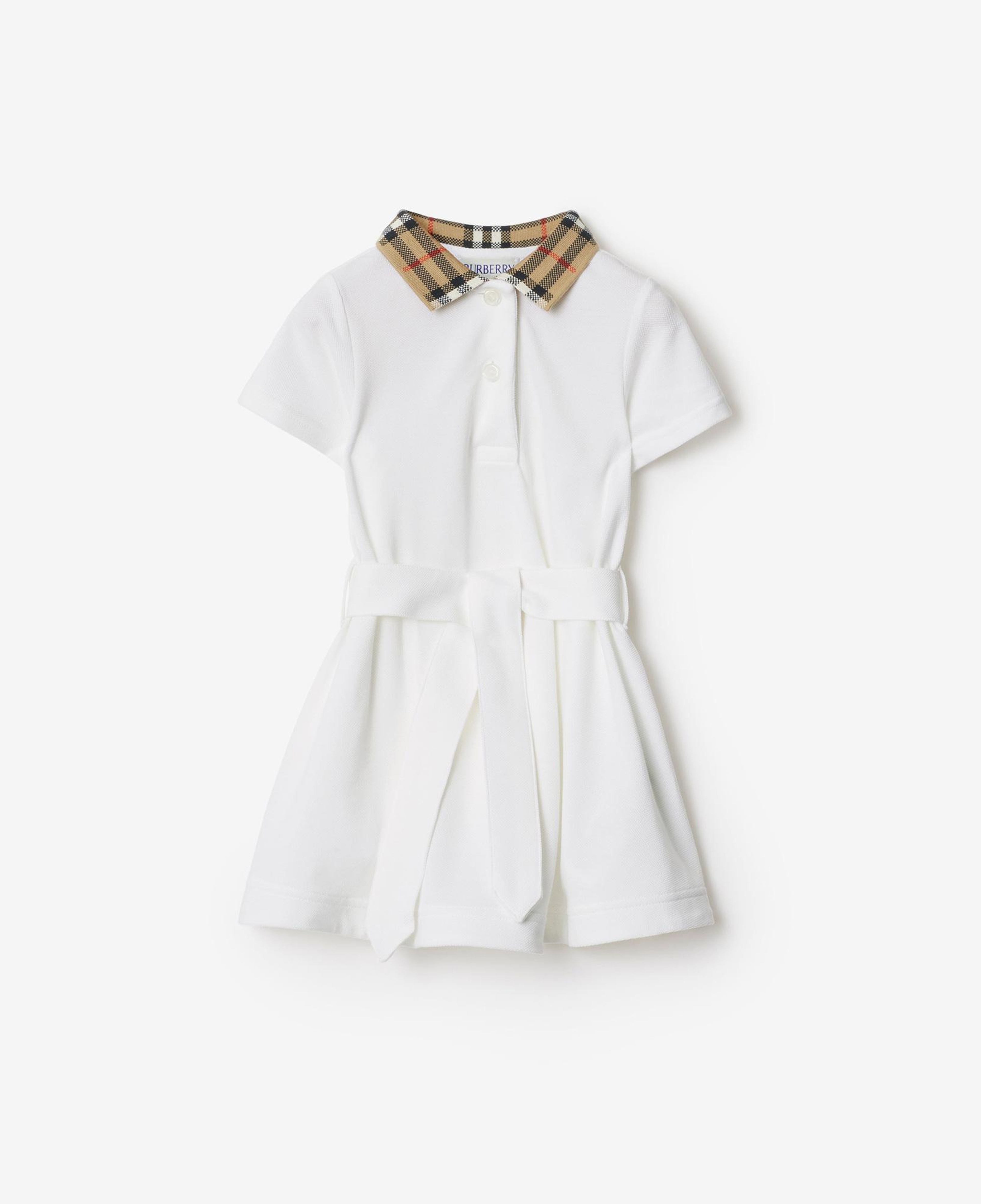 Burberry Astrid Collar Cotton Çocuk Beyaz Elbise