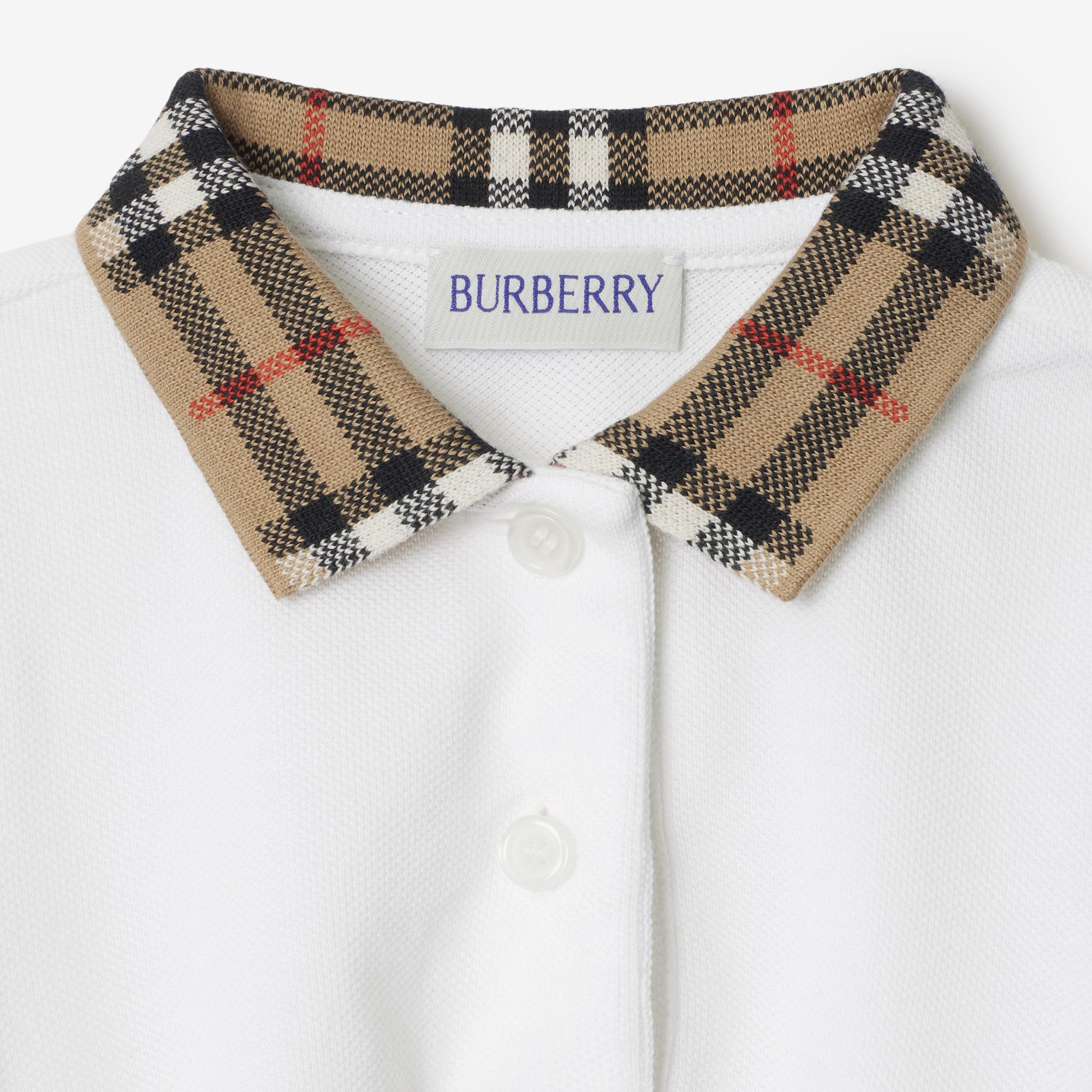 Burberry Astrid Collar Cotton Çocuk Beyaz Elbise