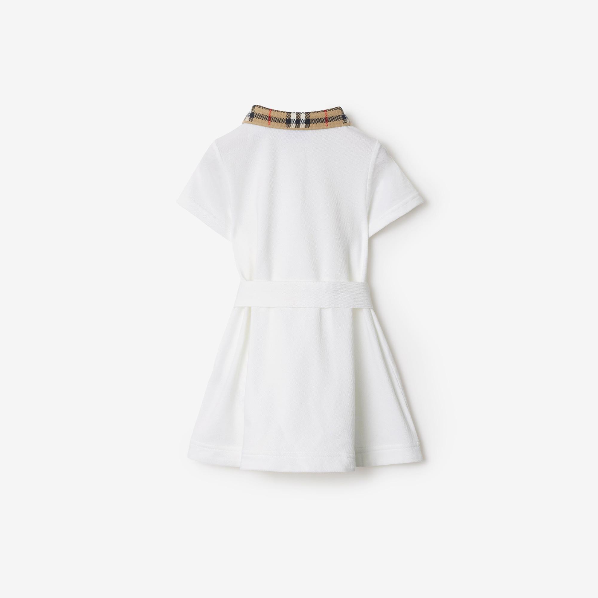 Burberry Astrid Collar Cotton Çocuk Beyaz Elbise