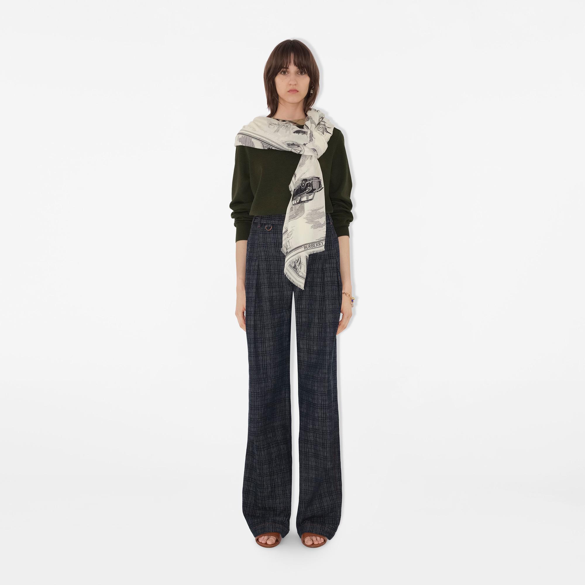 Burberry London Landmarks Wool Silk Kadın Renkli Atkı