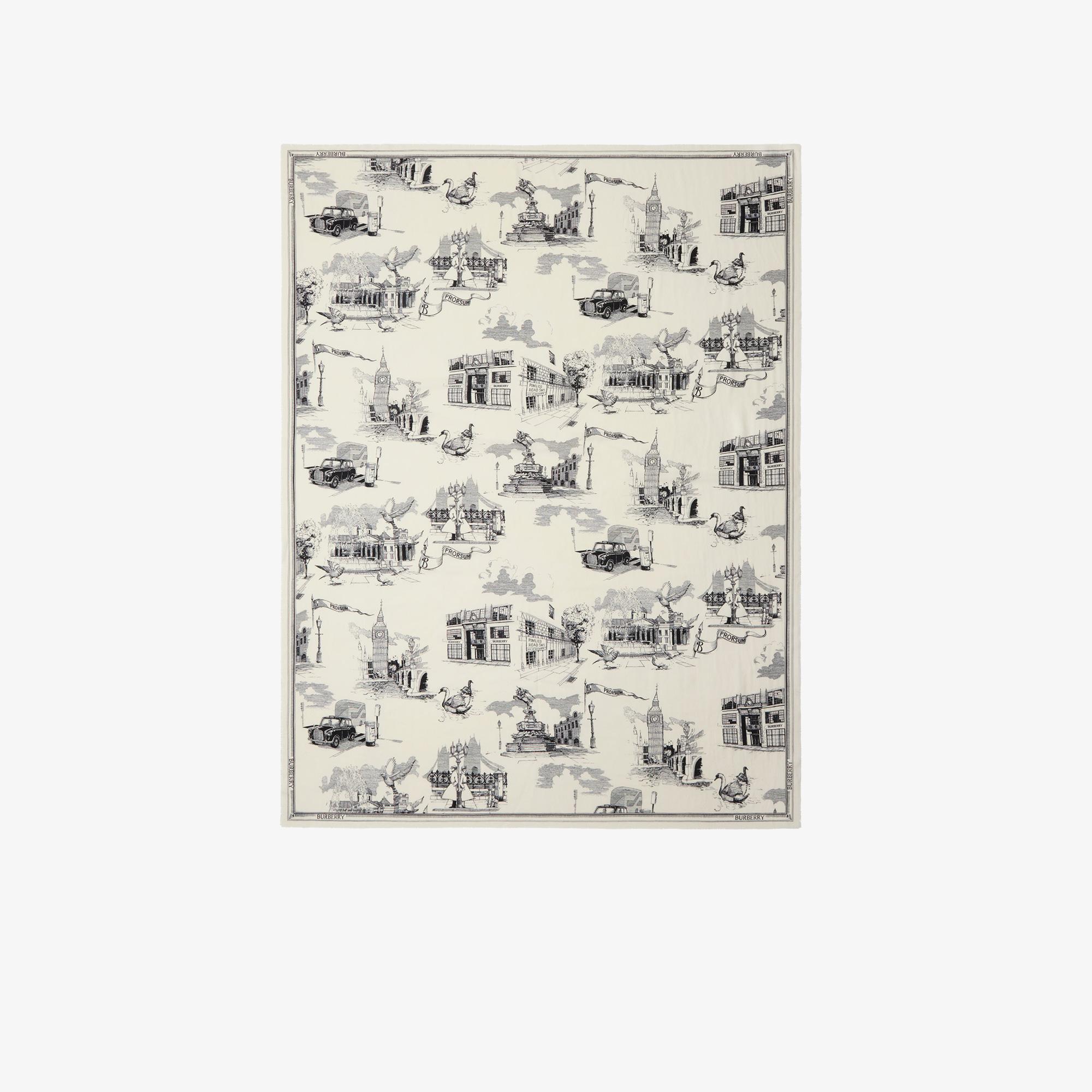 Burberry London Landmarks Wool Silk Kadın Renkli Atkı