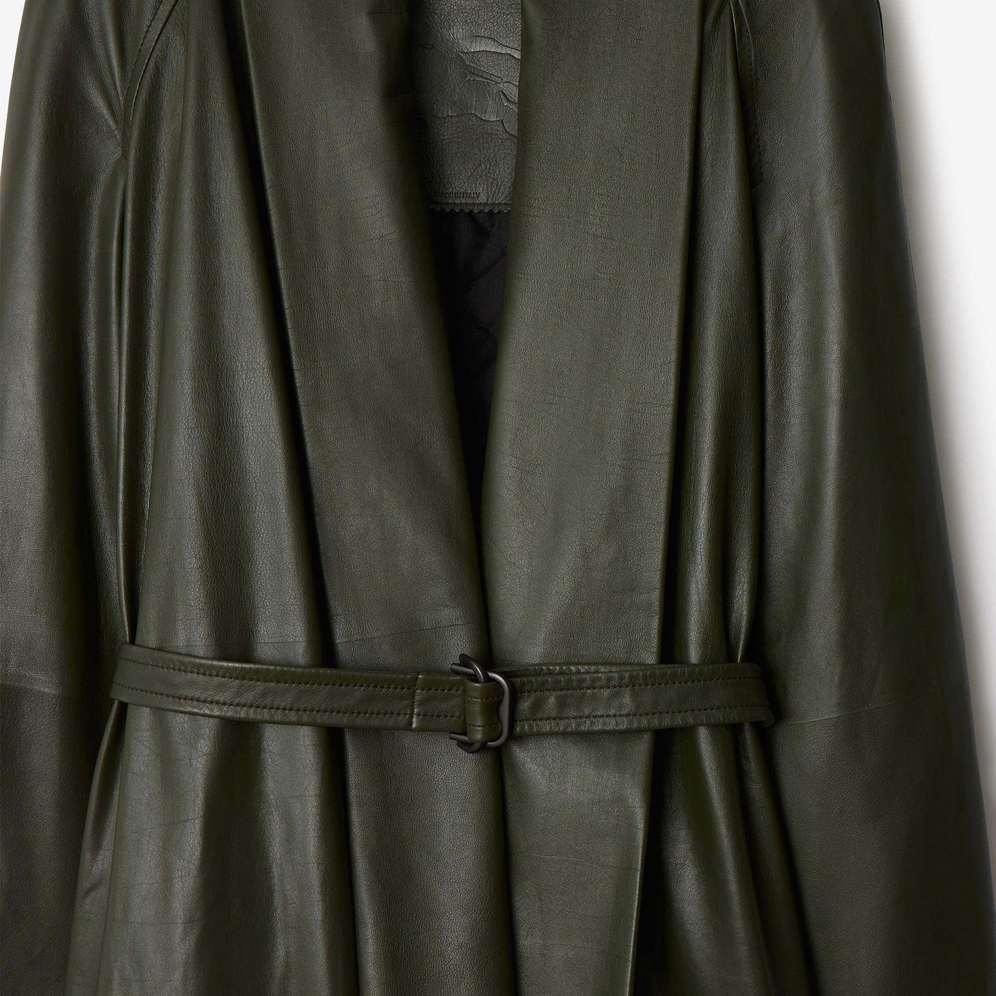 Burberry Leather Wrap Kadın Haki Palto