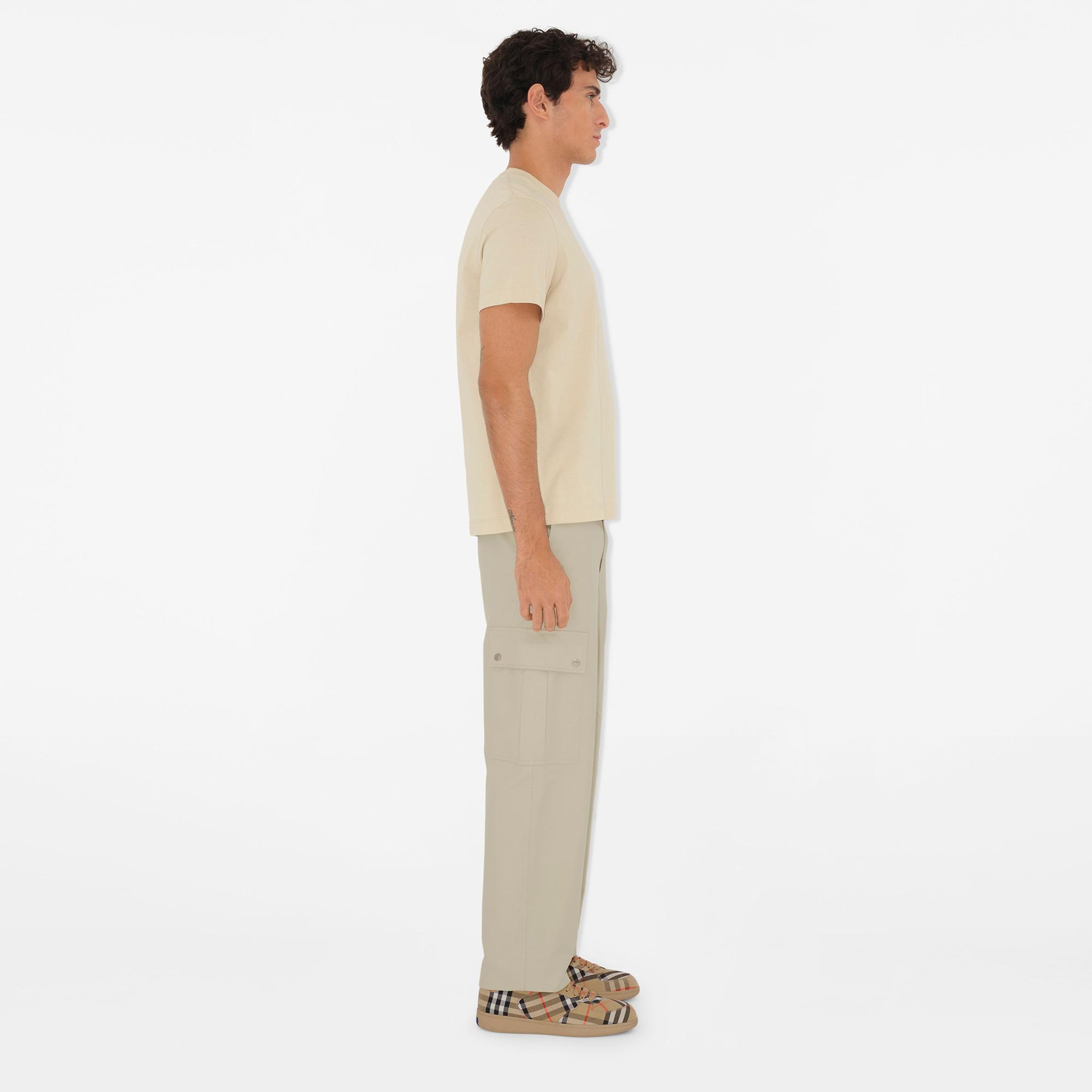 Burberry For Label Cotton Erkek Krem T-Shirt