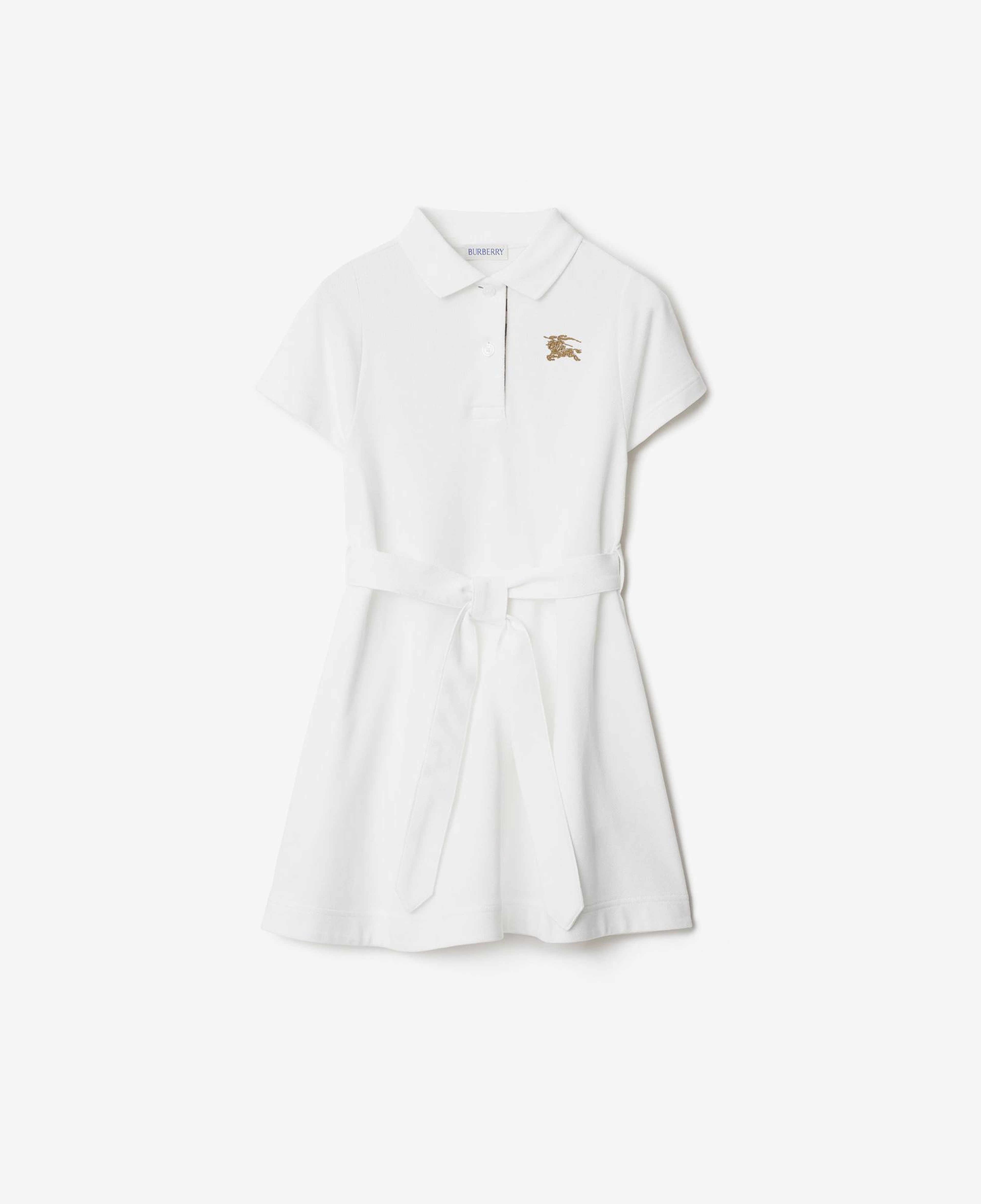 Burberry Astrid Cotton Çocuk Beyaz Elbise