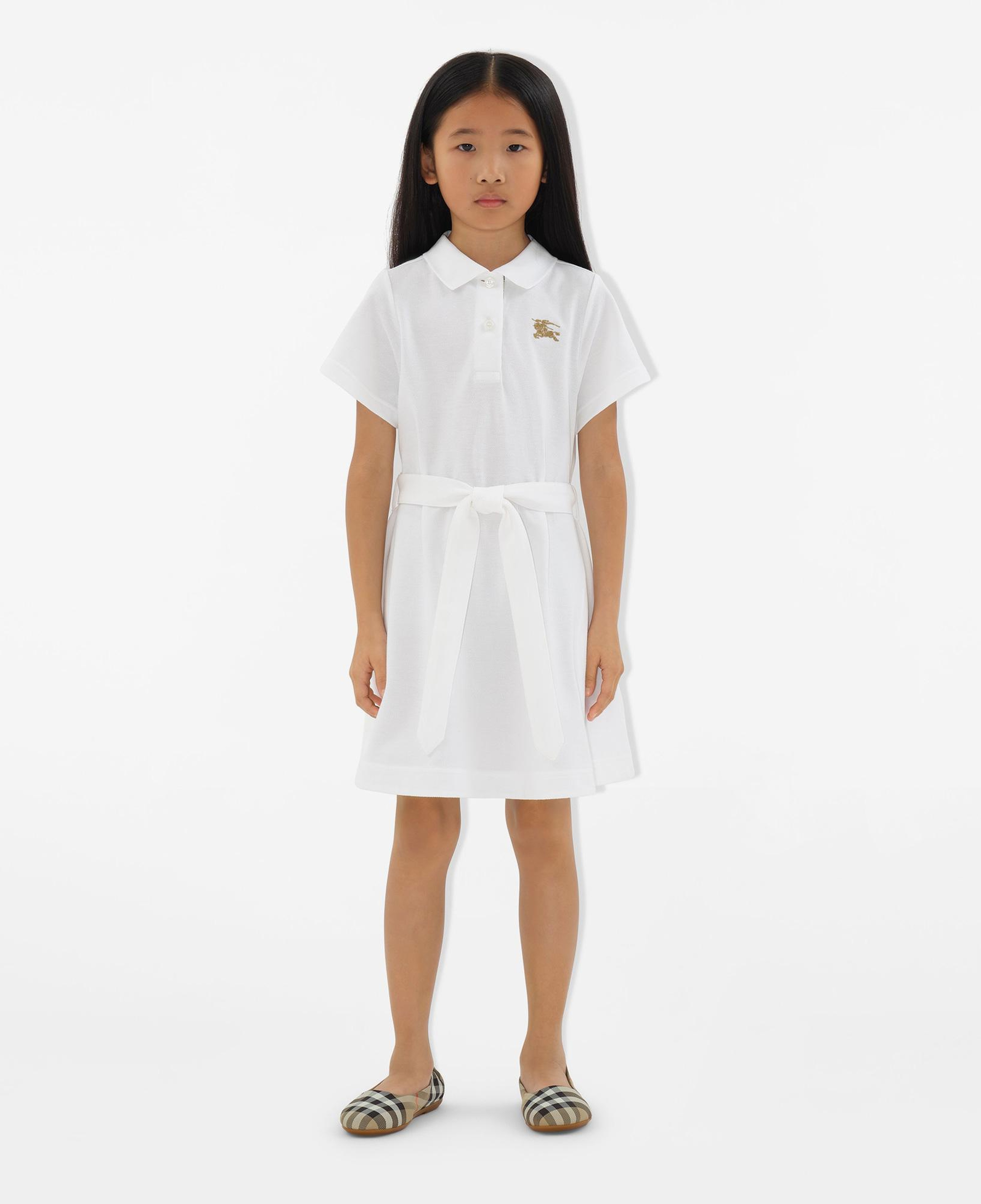 Burberry Astrid Cotton Çocuk Beyaz Elbise