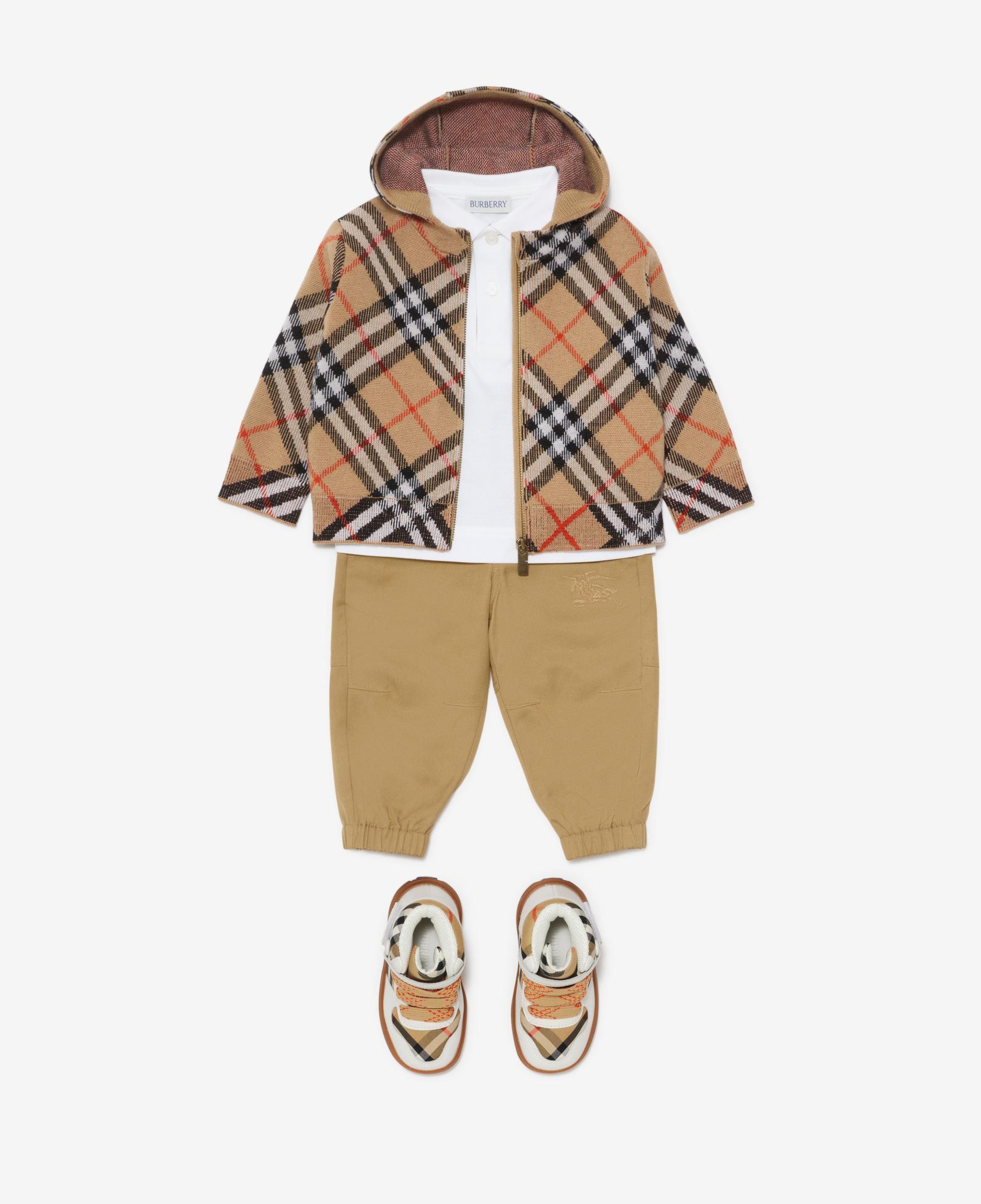 Burberry Jimmy Wool Zip Çocuk Bej Hoodie