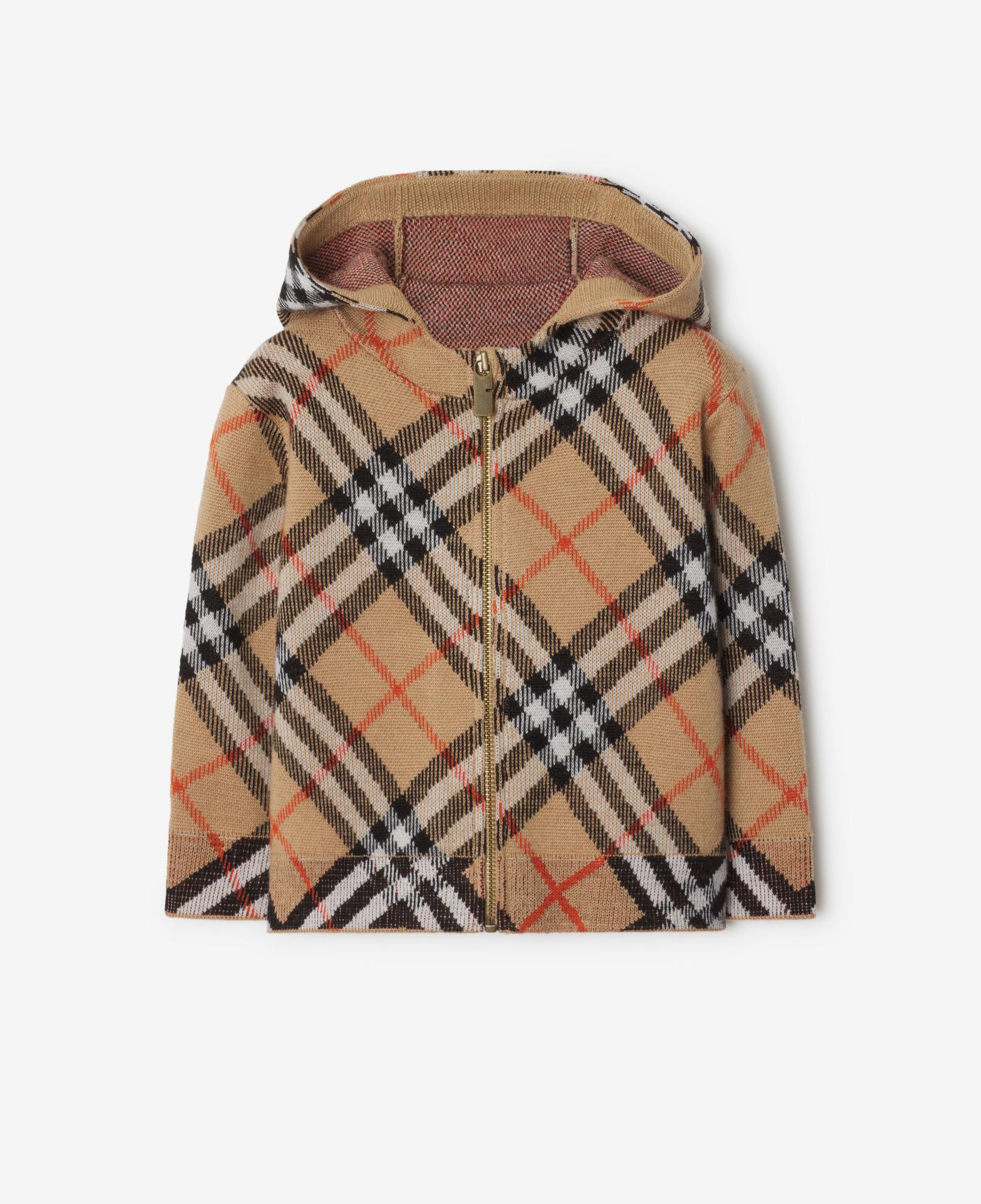 Burberry Jimmy Wool Zip Çocuk Bej Hoodie