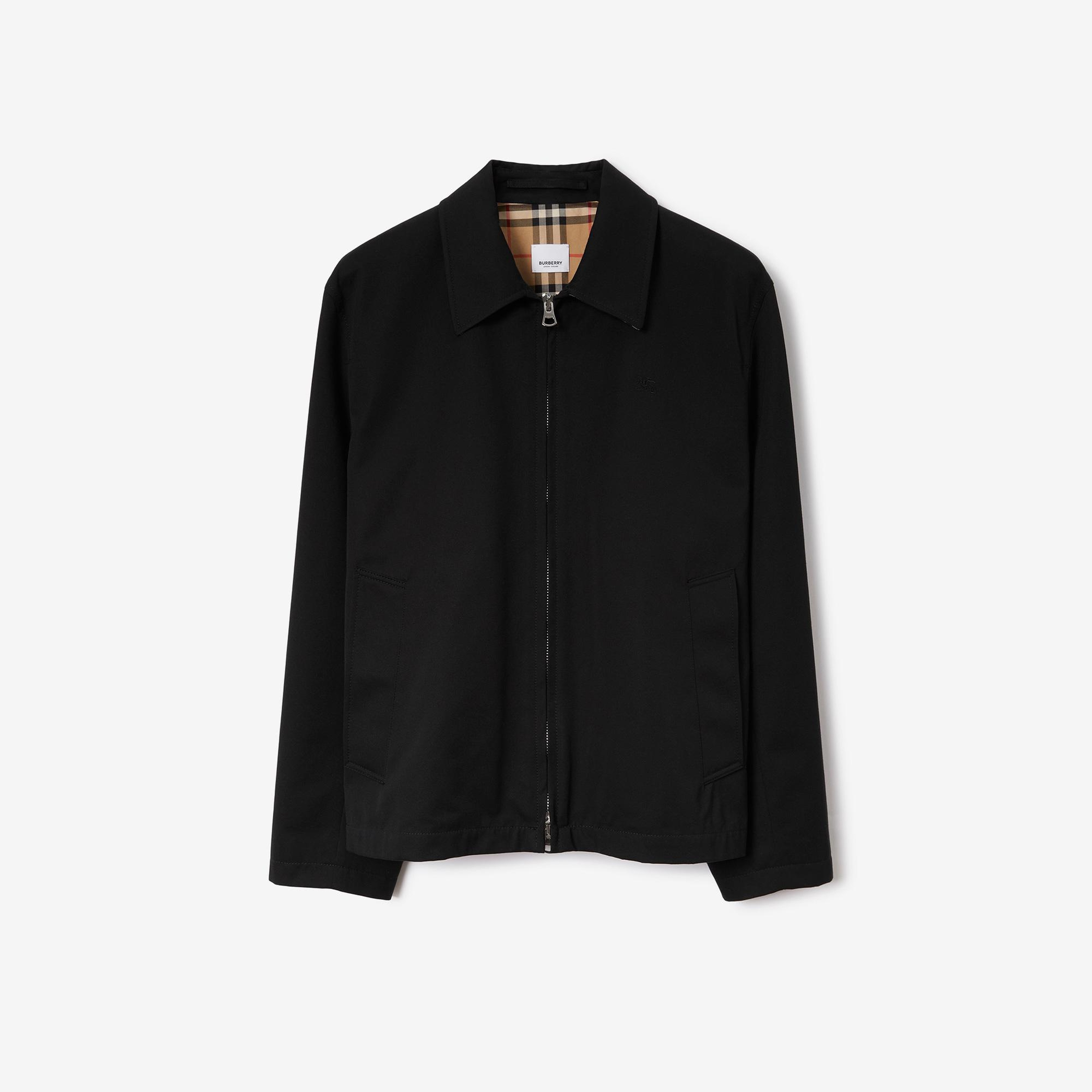 Burberry Gabardine Harrington Erkek Siyah Ceket