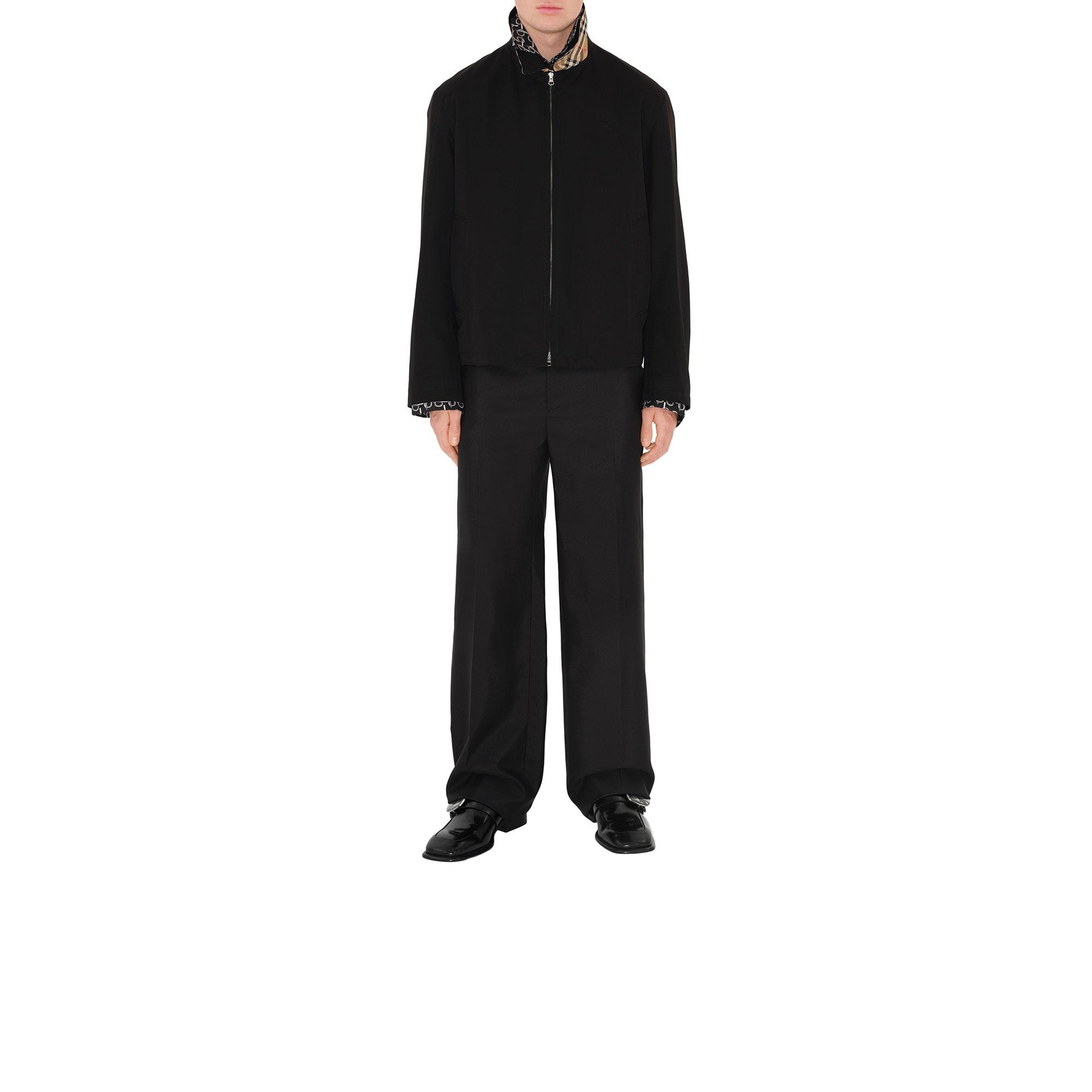 Burberry Gabardine Harrington Erkek Siyah Ceket