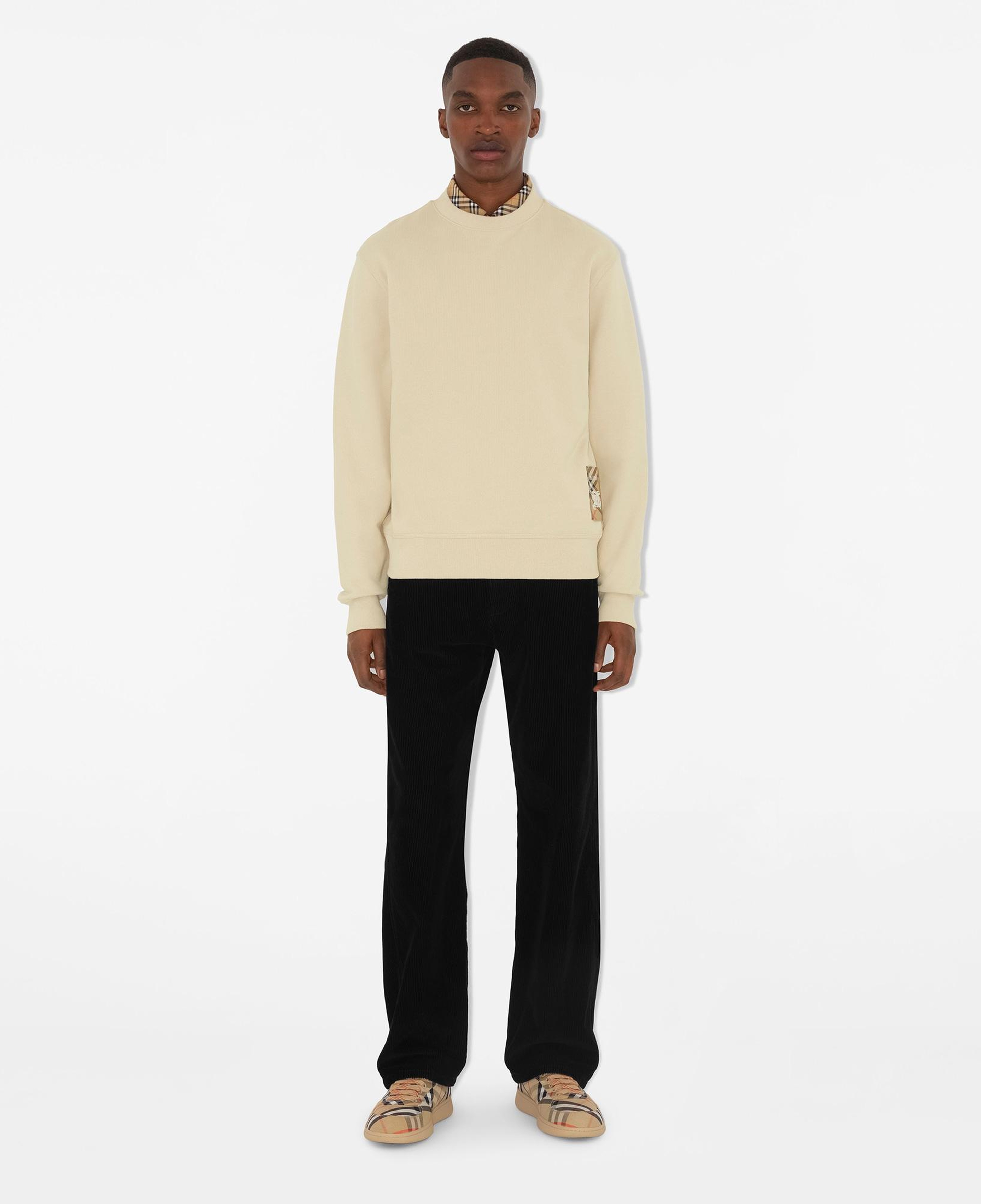 Burberry For Label Cotton Erkek Krem Sweatshirt
