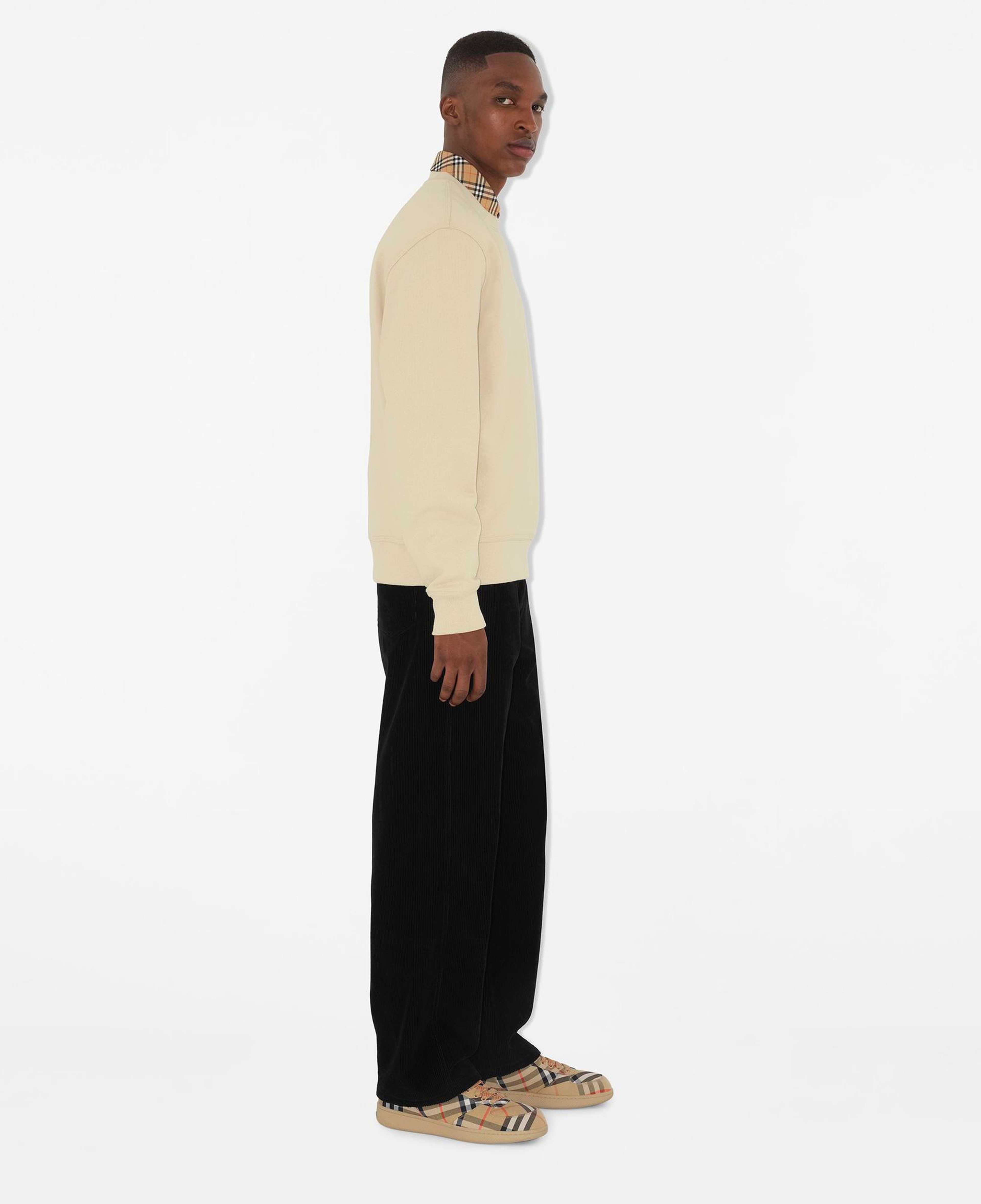Burberry For Label Cotton Erkek Krem Sweatshirt