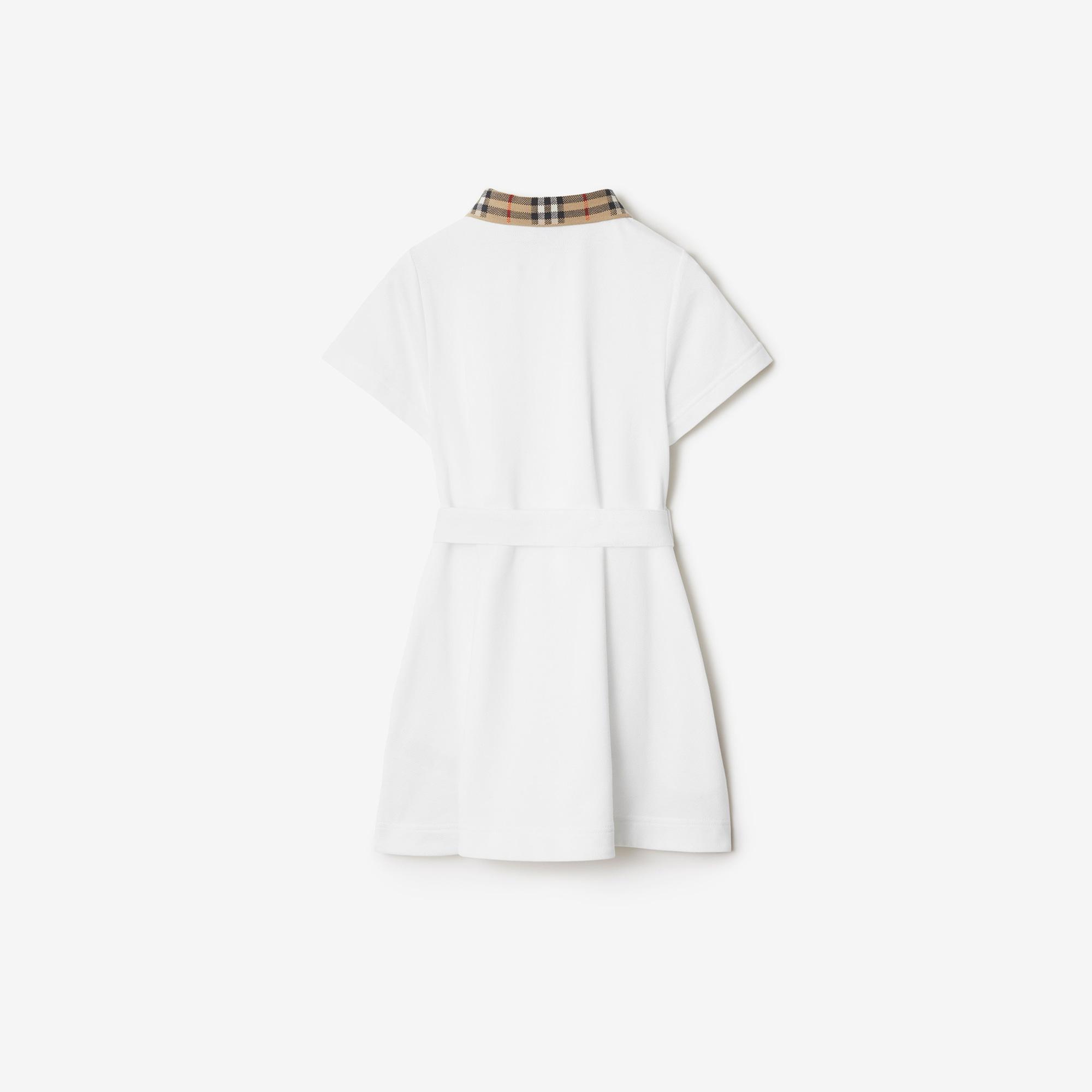 Burberry Astrid Collar Cotton Çocuk Beyaz Elbise
