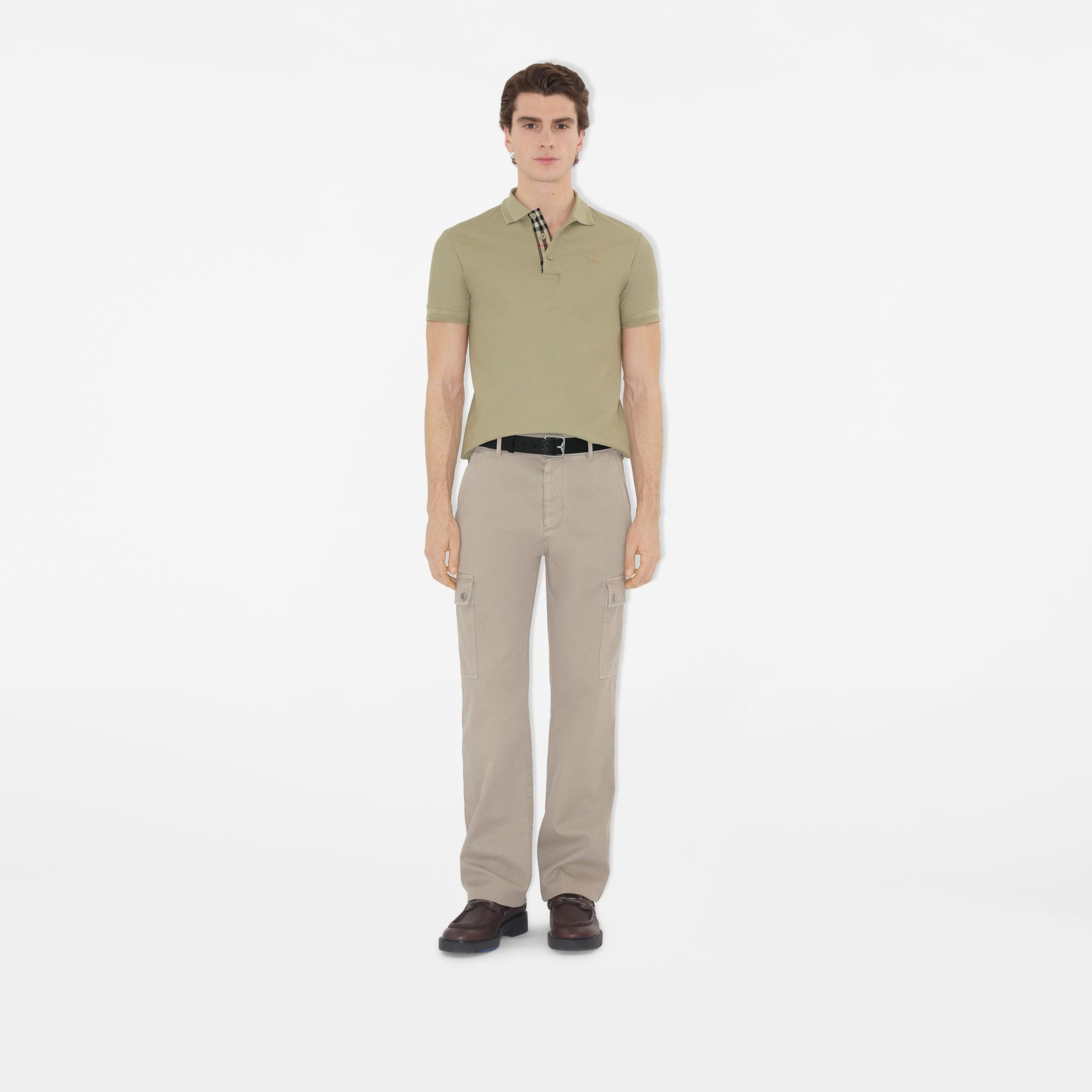 Burberry Eddie Cotton Erkek Haki Polo