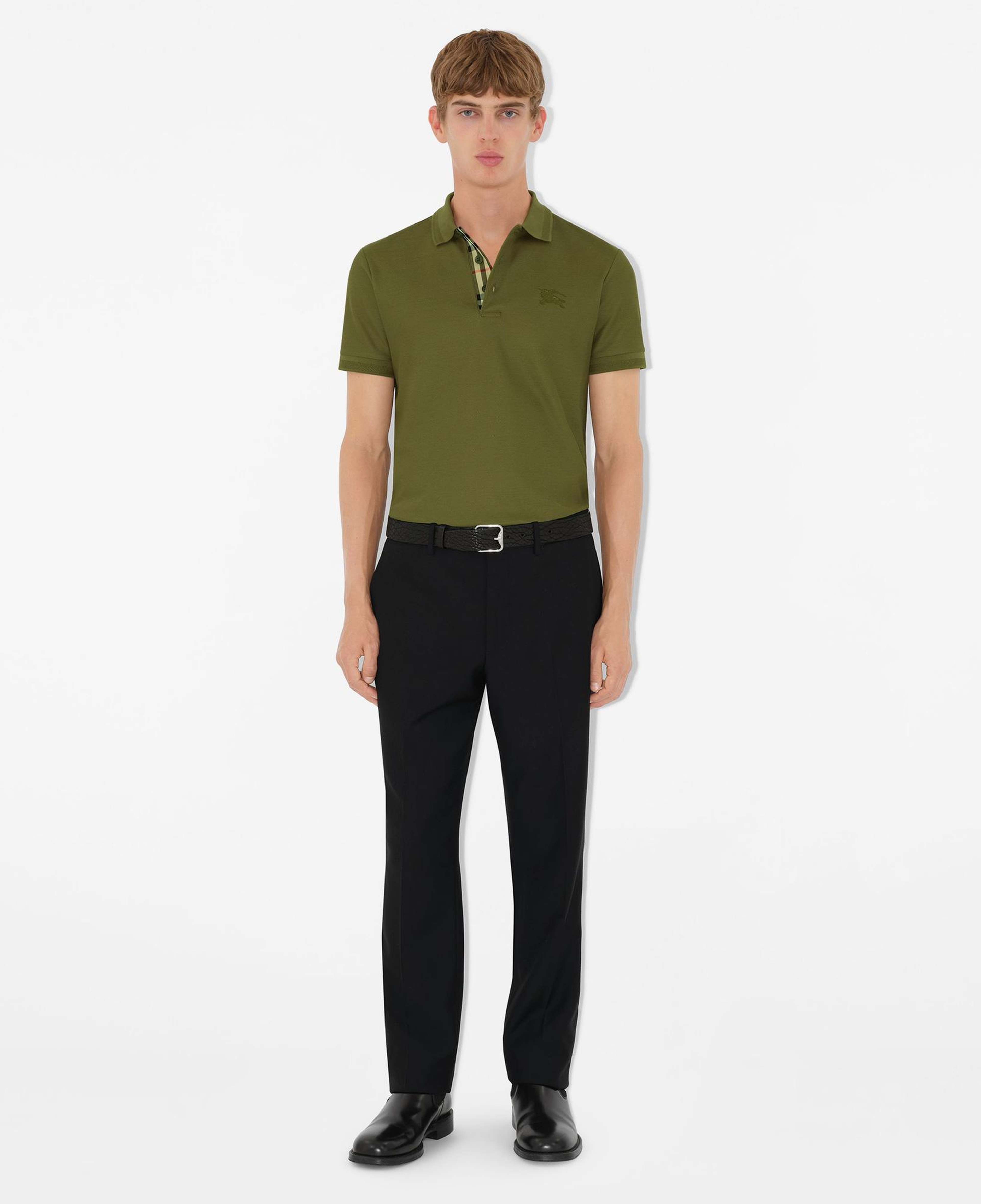 Burberry Pamuklu Erkek Haki Polo