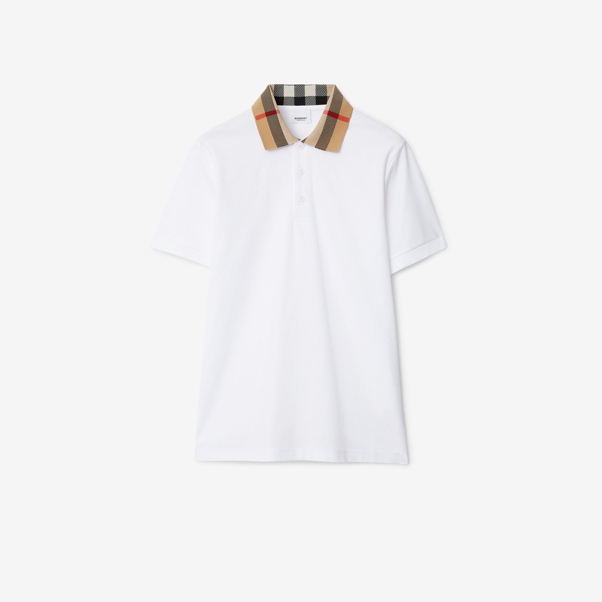 Burberry Pamuklu Erkek Beyaz Polo