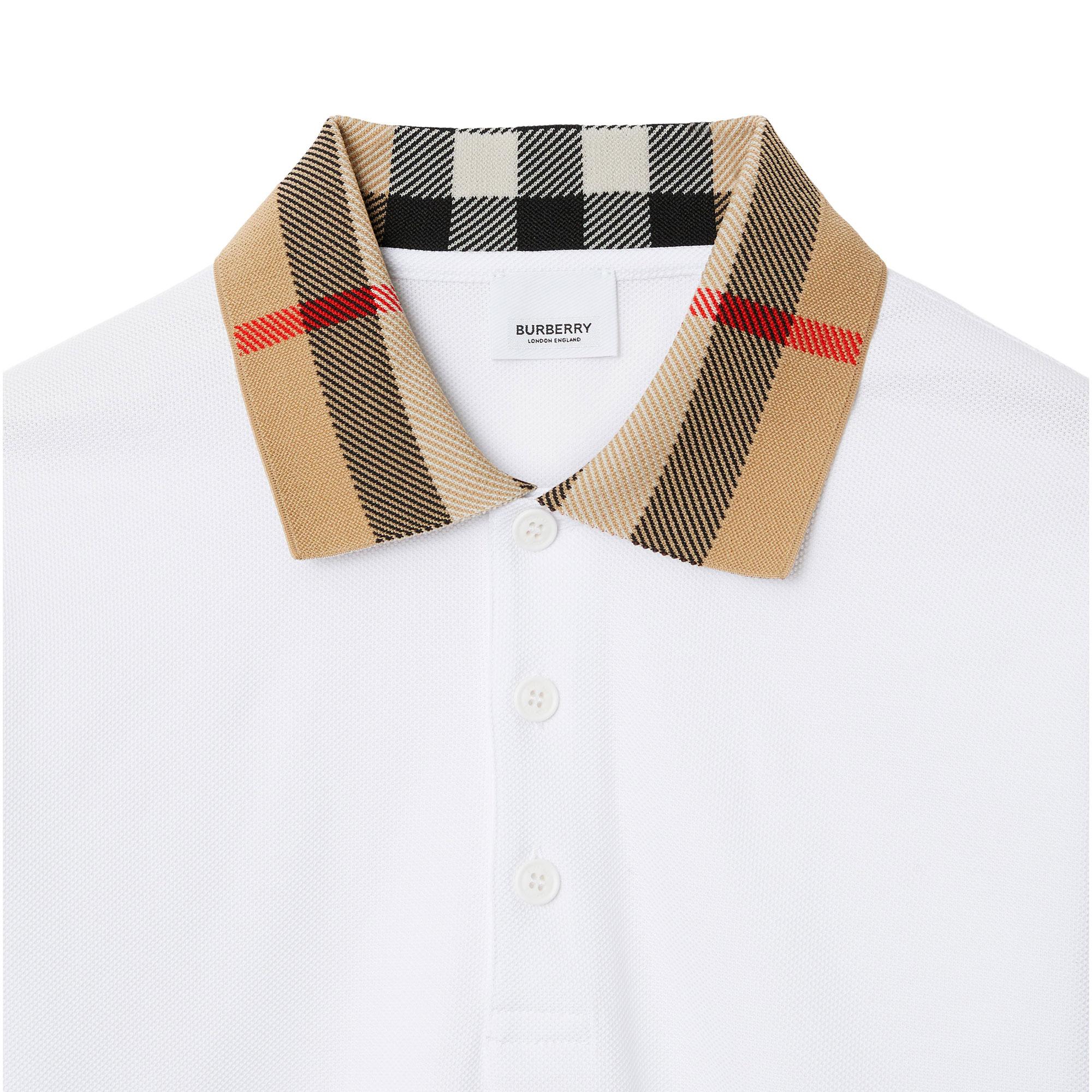 Burberry Pamuklu Erkek Beyaz Polo