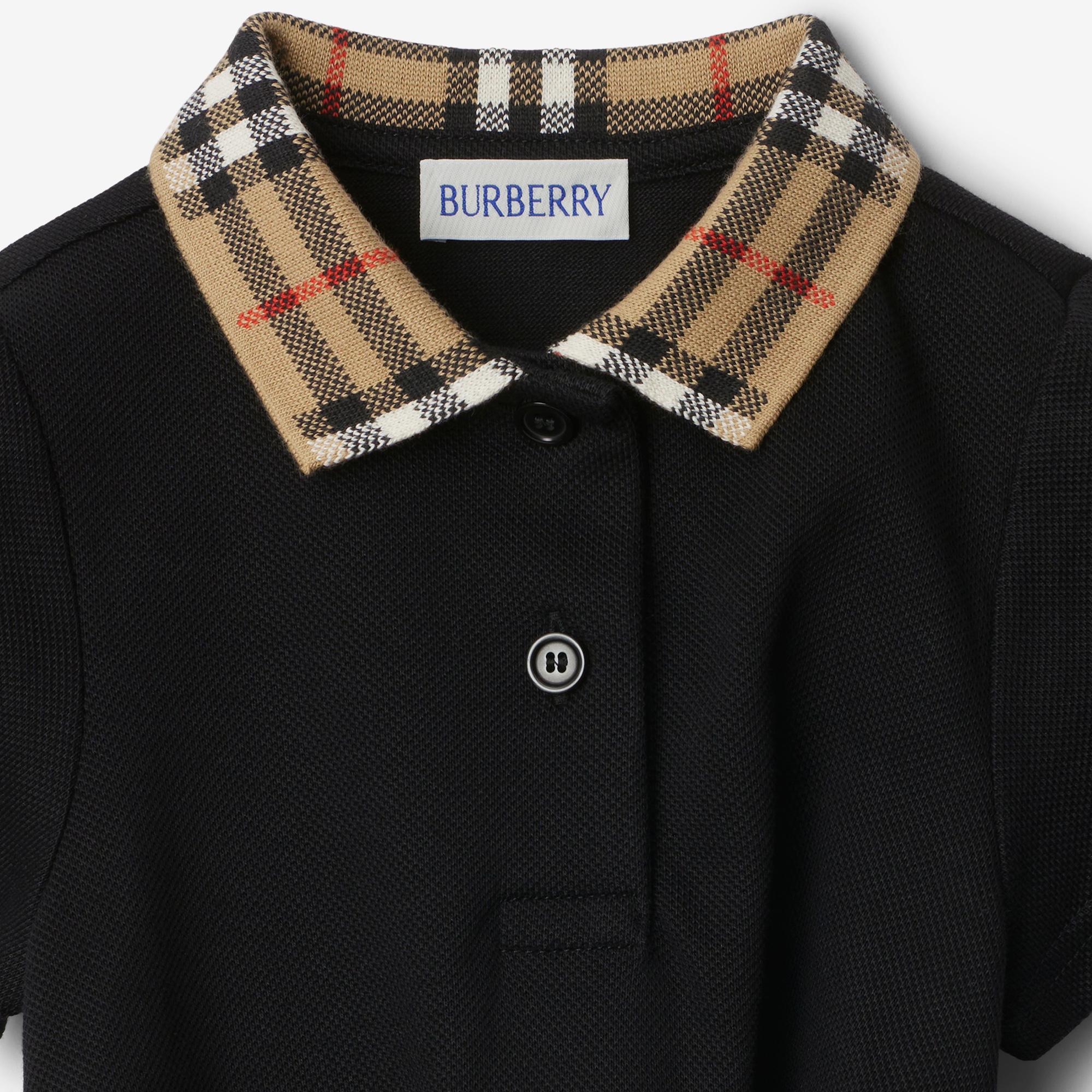 Burberry Astrid Collar Cotton Çocuk Siyah Elbise