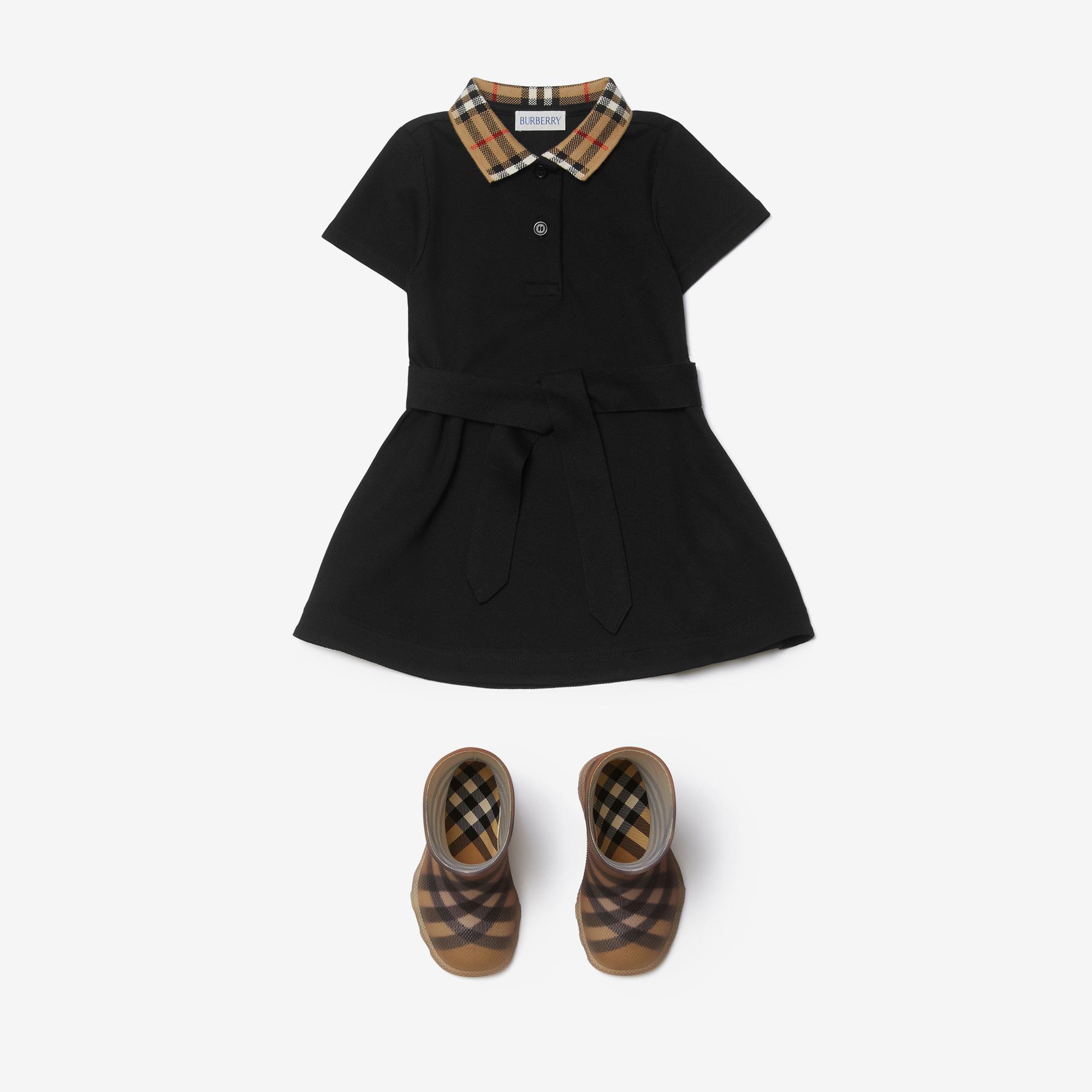 Burberry Astrid Collar Cotton Çocuk Siyah Elbise