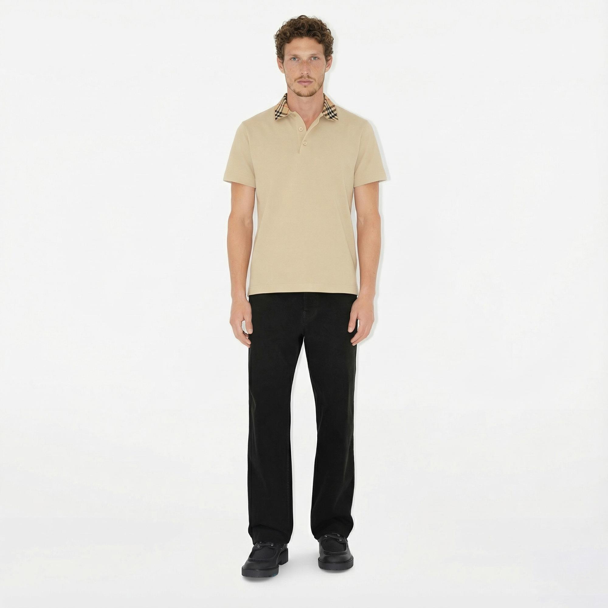Burberry For Cotton Erkek Krem Polo
