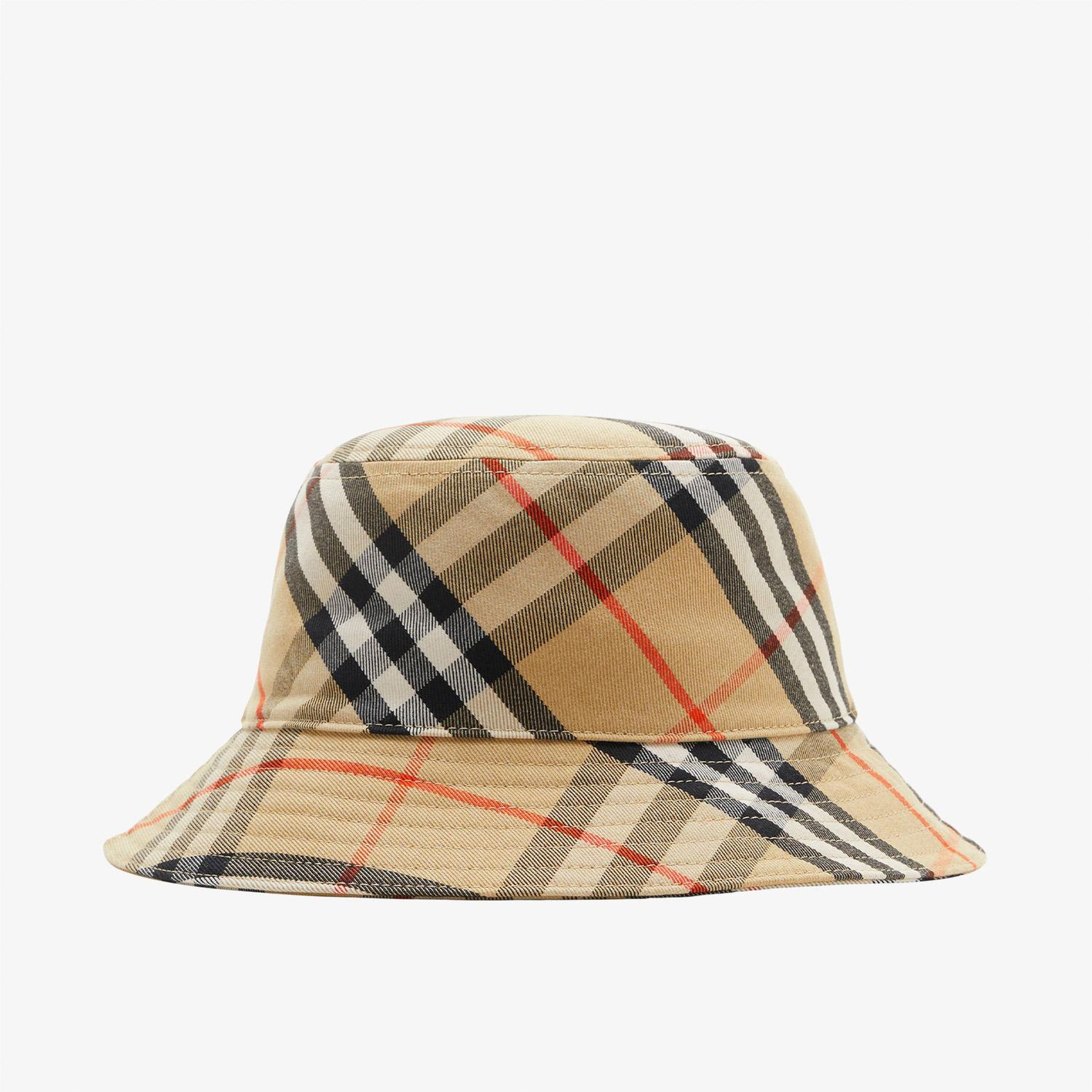 Burberry Check Pamuklu Blend Bucket Erkek Bej Şapka